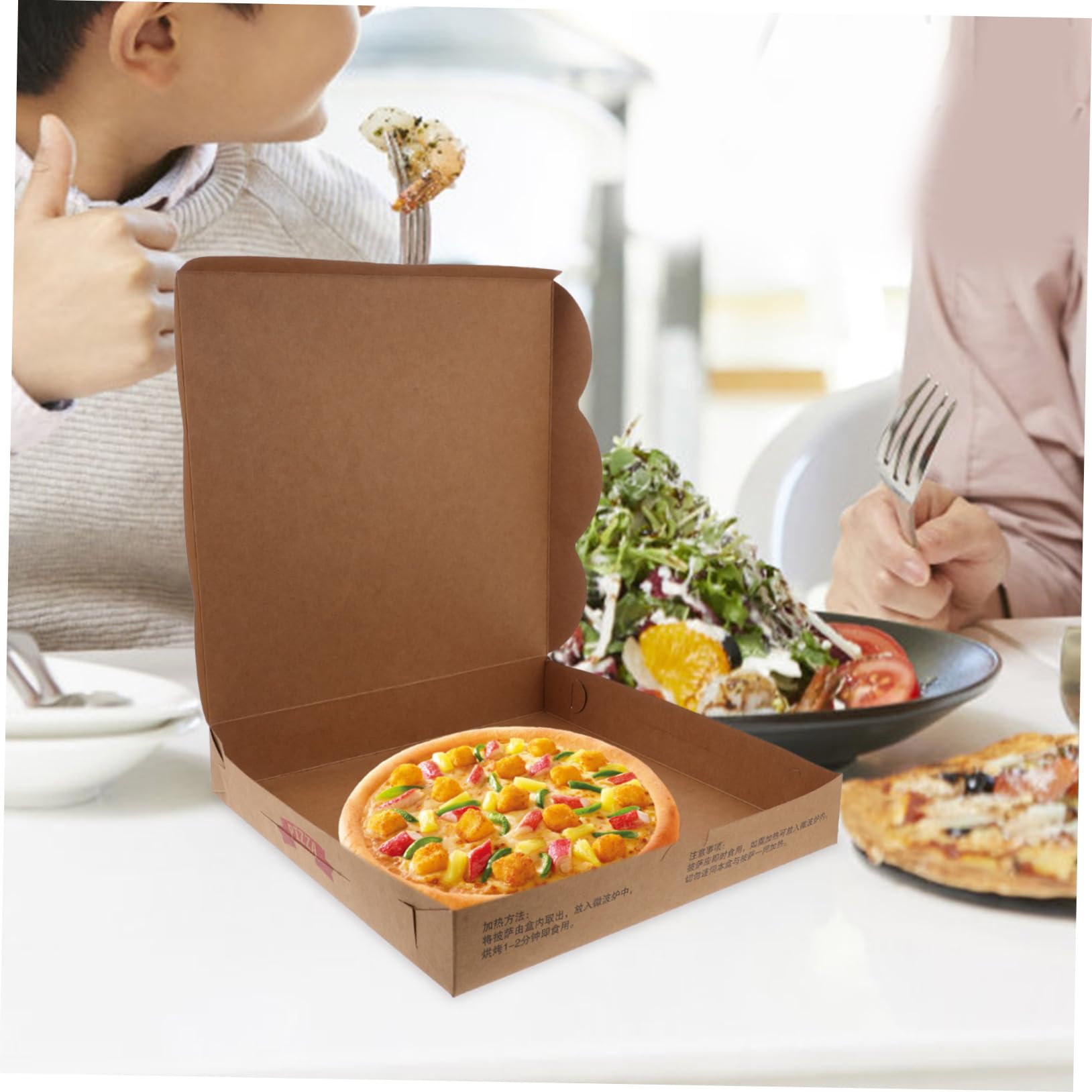 IMIKEYA Cajas de Pizza de Papel Embalaje Resistente Cierre Seguro para Llevar 20 Uso Comercial, para Pizzas y Bollería