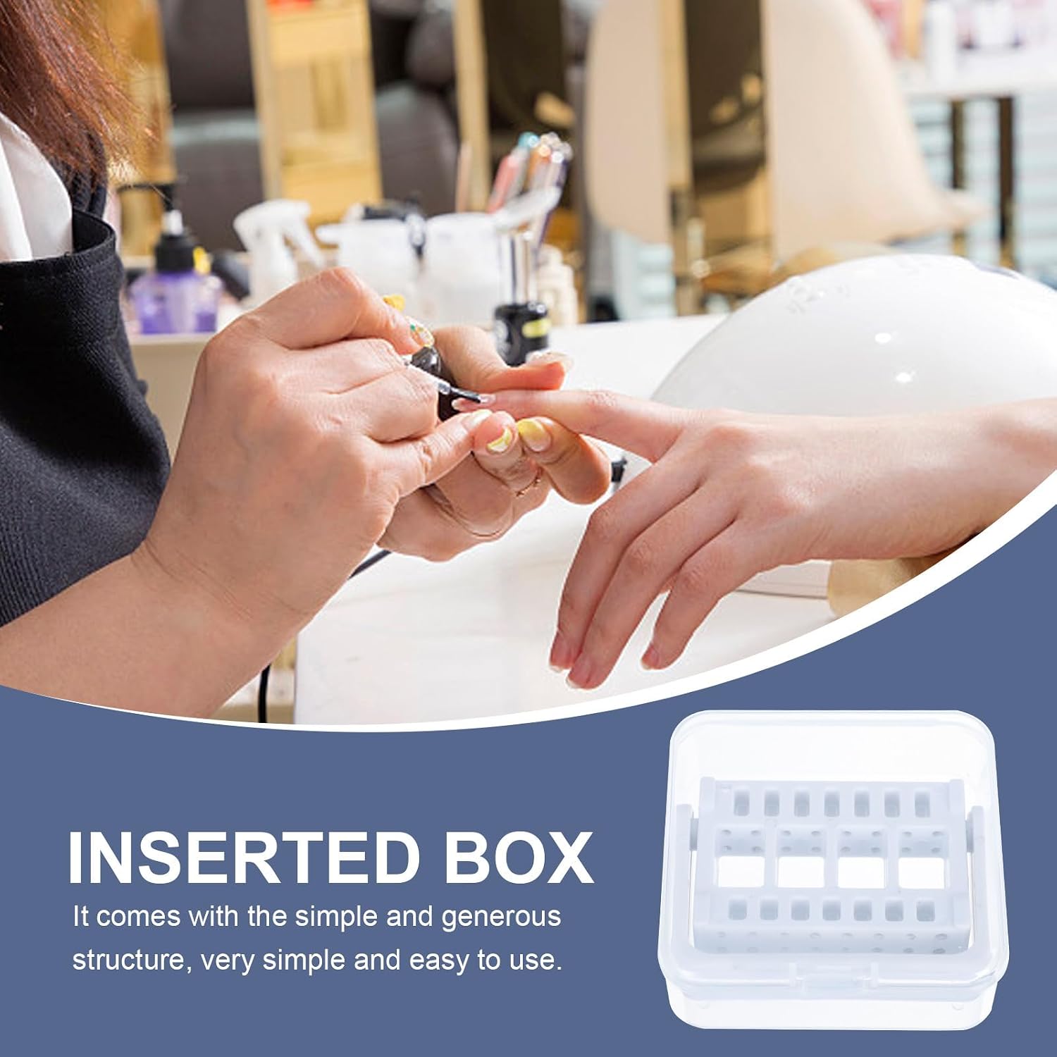 Nail Art Tools Holder Dustproof PP Storage Box for Home Salons
