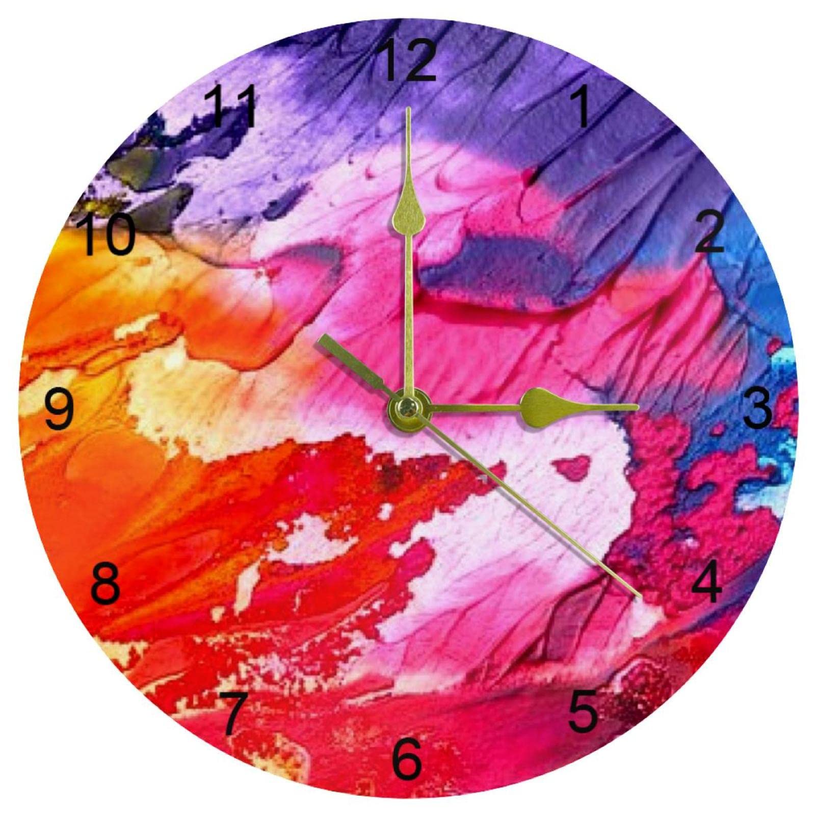 Horloge murale silencieuse à chiffres arabes pour bureau et maison