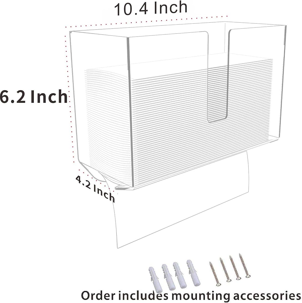 Cq acrylic Wall Mount Paper Towel Dispenser,Clear Folded Paper Towel Holder for Bathroom Toilet and Kitchen,Suitable for Z-fold, C-fold or Multi-Fold Paper Towels,Pack of 1