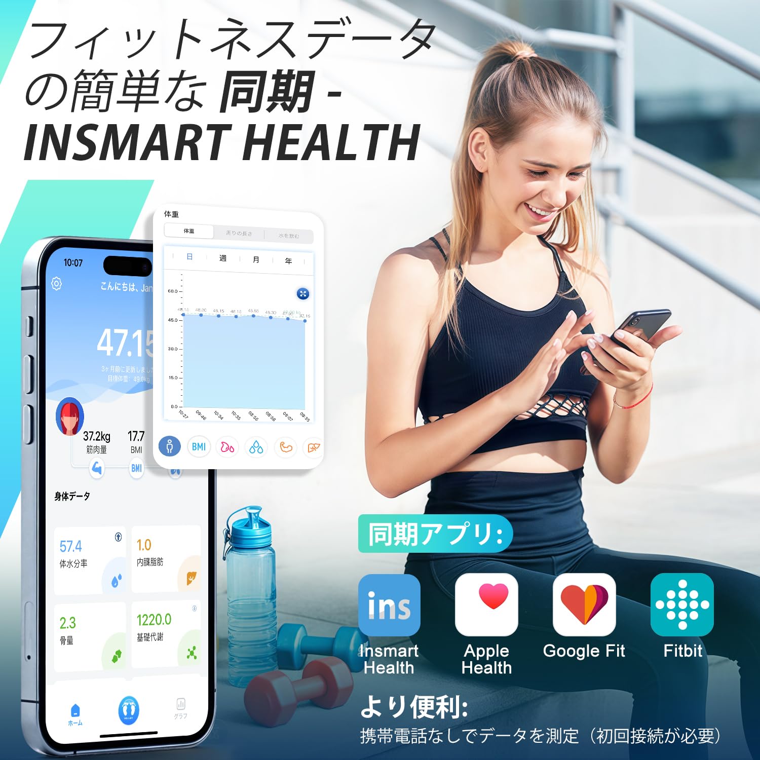 Amazon | （体重体組成計）INSMART 体重計 スマホ連動 体脂肪計・体
