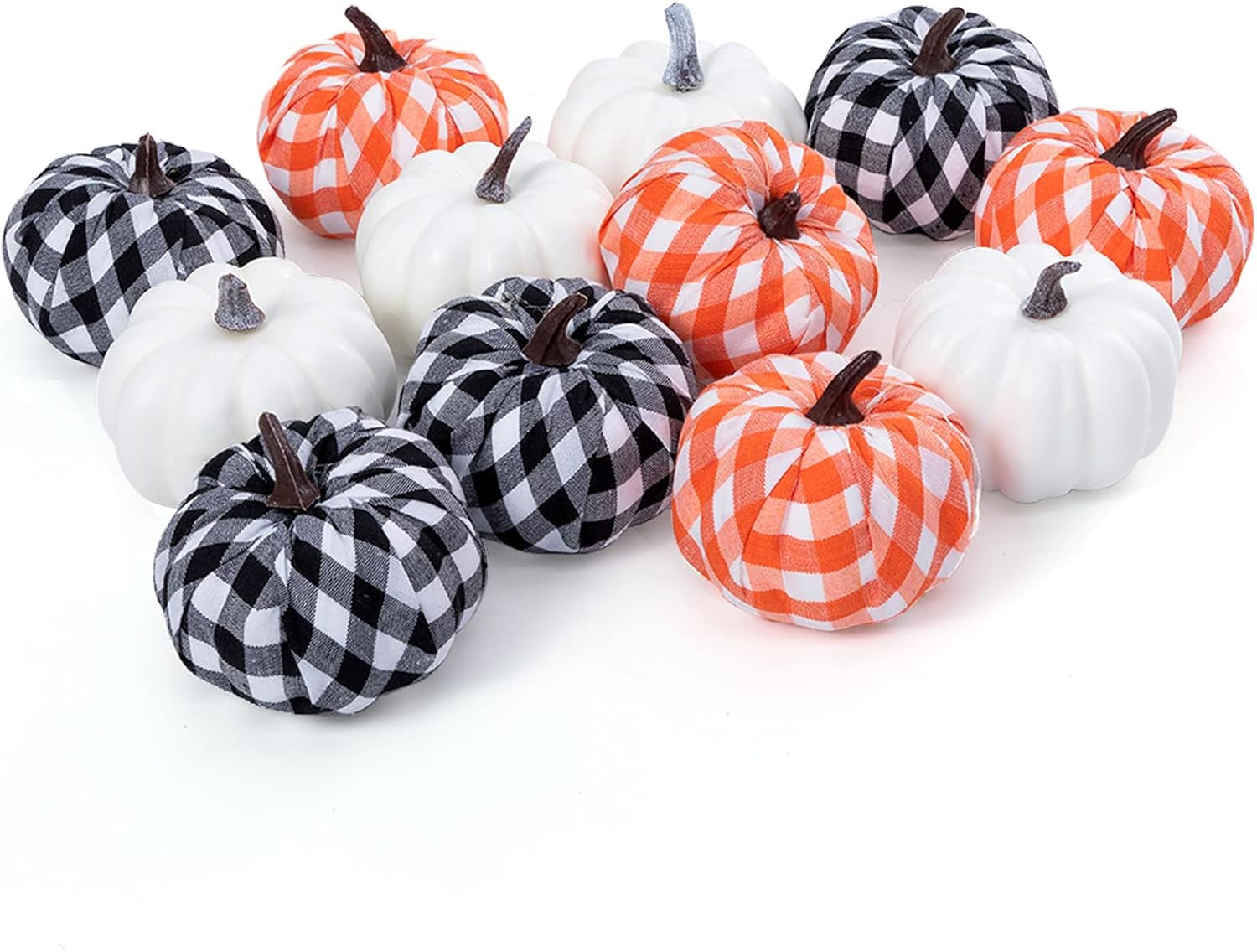 12Pcs Assorted Sizes Artificial Pumpkins Decoration Harvest Fall