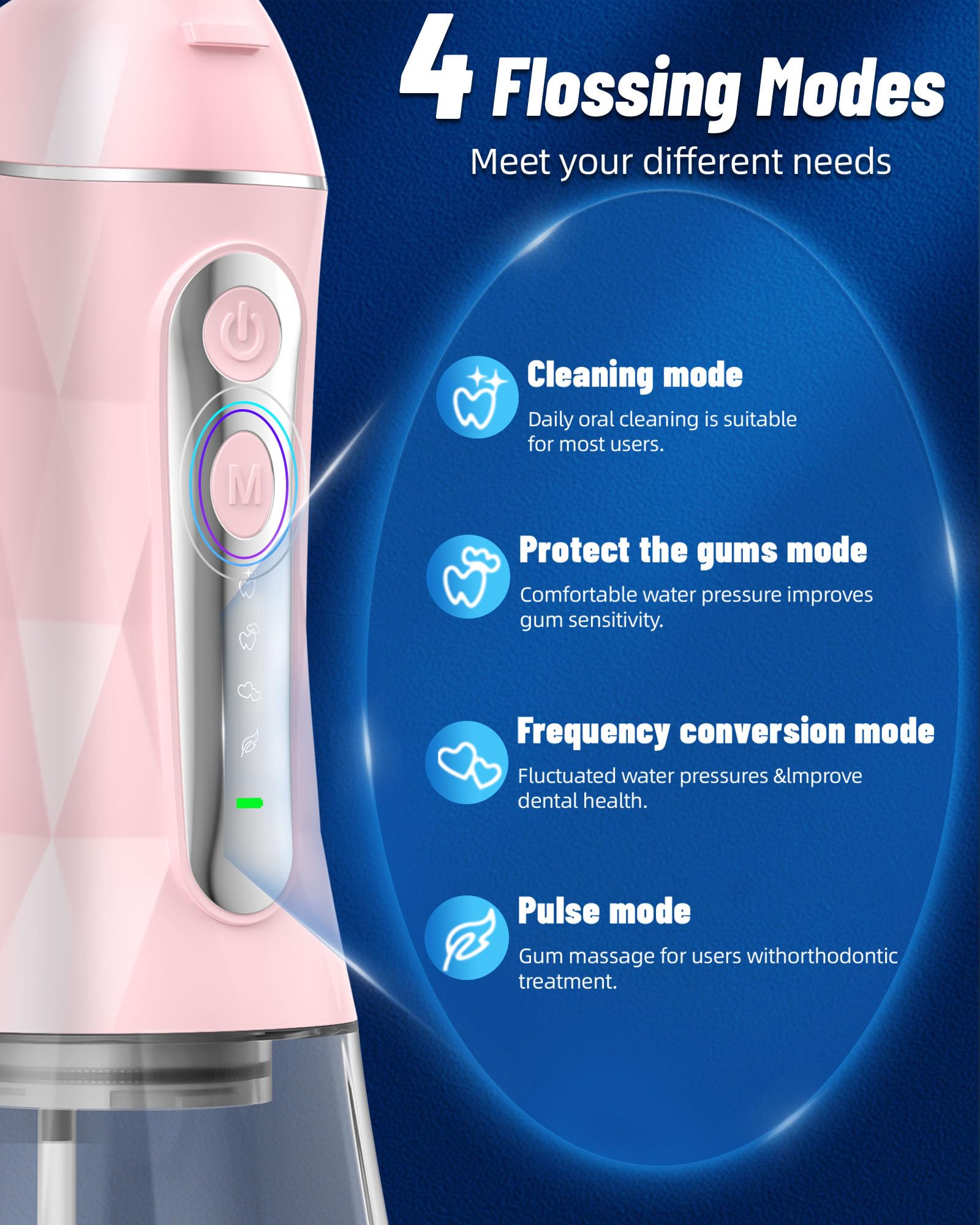 Combo de hilo dental y cepillo de dientes eléctrico, kit de limpieza oral 2-1, cepillo de dientes eléctrico sónico de 5 velocidades y irrigador dental portátil de 4 velocidades para limpiar