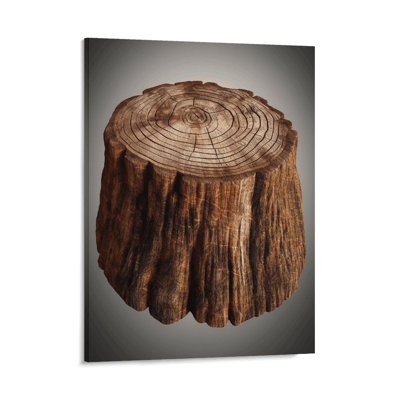 Adfgyerh Style Stump Of Oak Tree Wall Art Framed,Canvas Prints Ready To Hang Home Decor,Canvas Wall Art For Living Room Hallway Office Wall Decor 08X10inch(20X25cm)