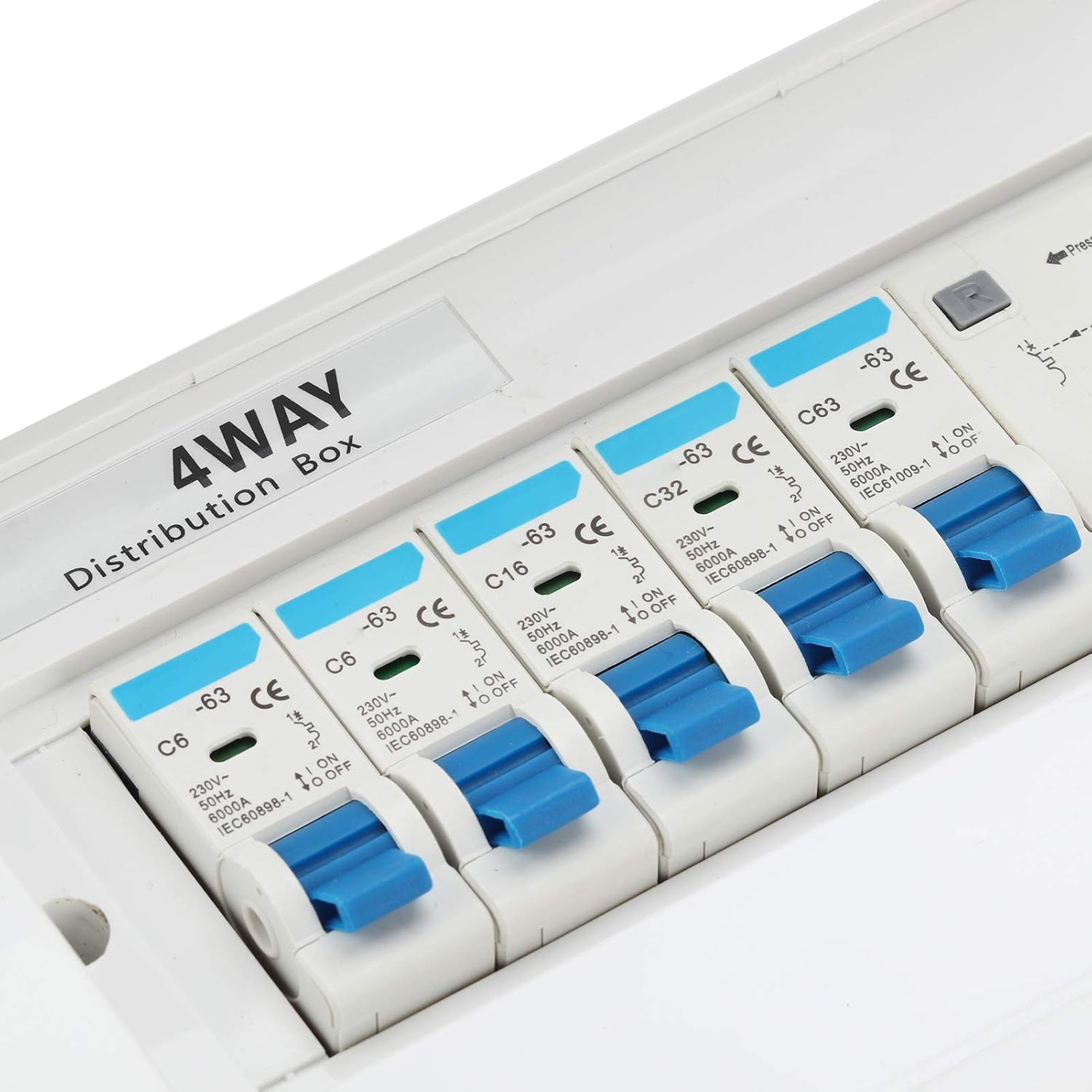 AYNEFY 4 Way Consumer Unit Circuit Breaker Panel, Garage Consumer Unit