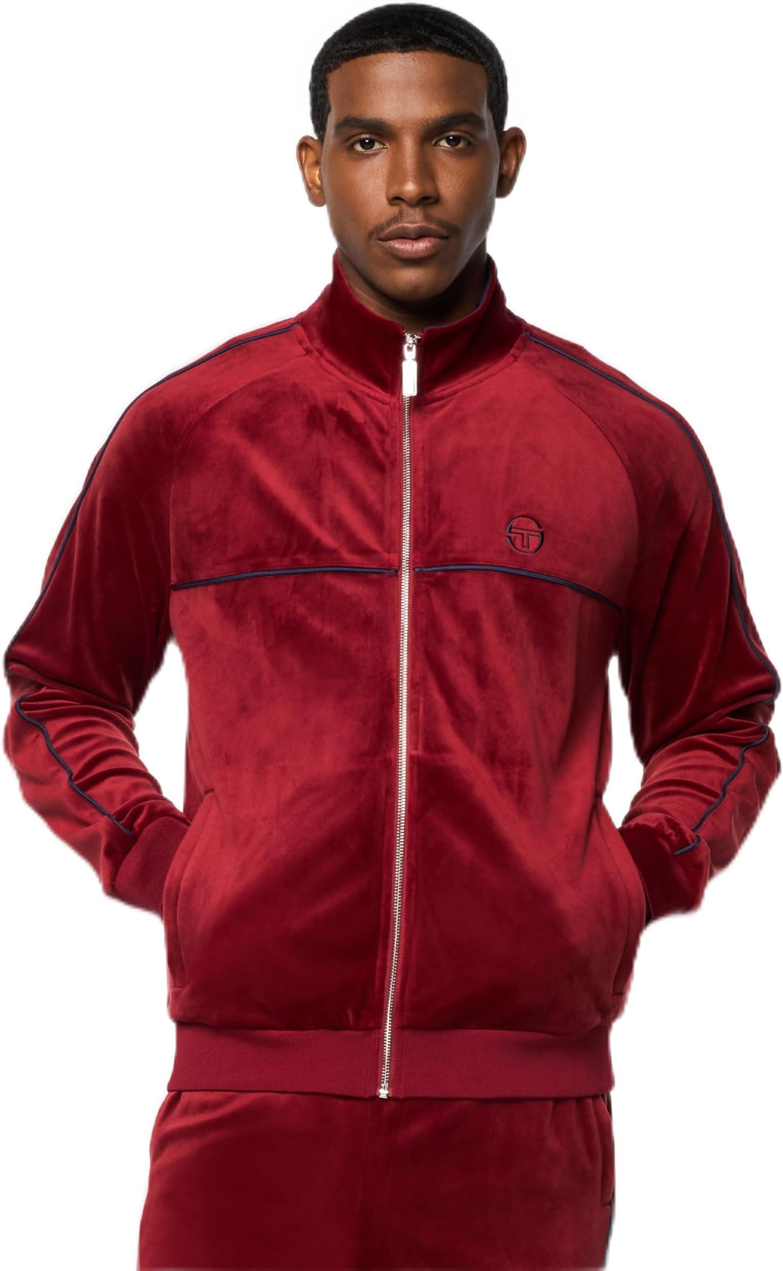 Sergio Tacchini Lioni Velour Track Jacket- Sun Dried Tomato