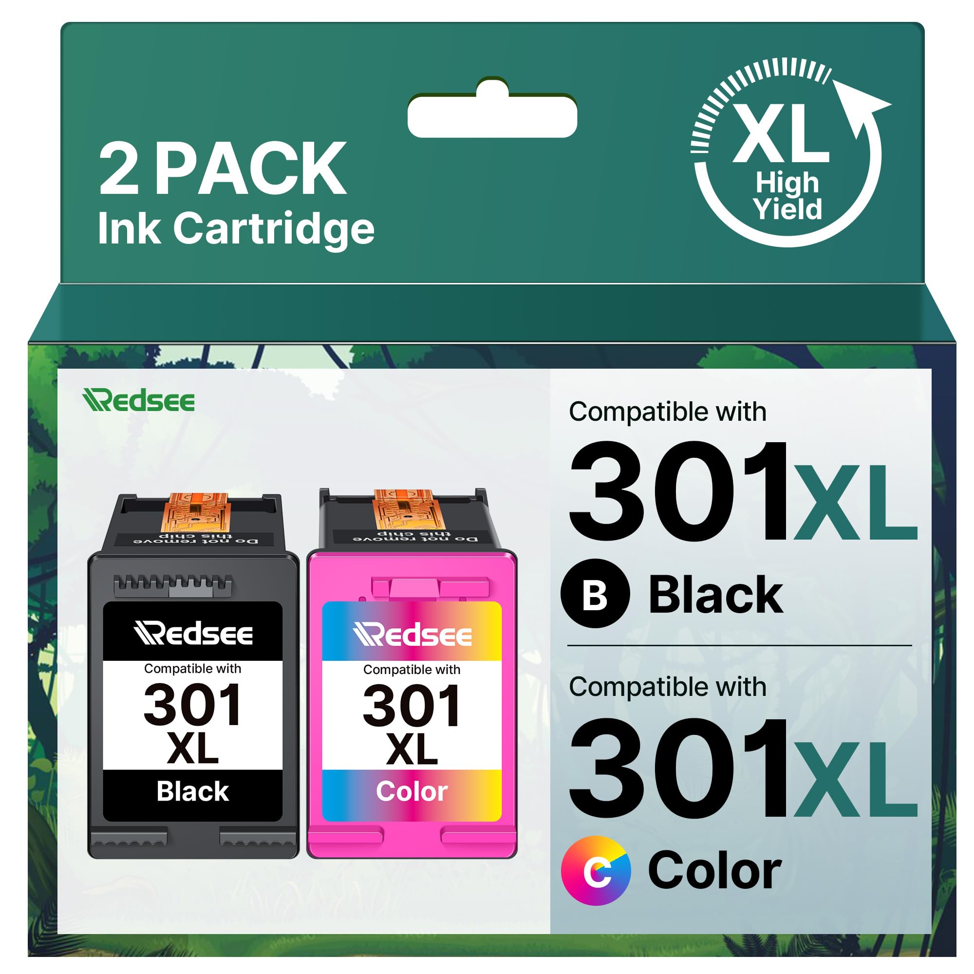 301XL 301 XL Cartuchos de Tinta Remanufacturado para HP 301 Negro y Color Compatible Cartuchos de Tinta 301 para HP Deskjet 2450 2544 1050 3050 Envy 4500 5530 4508 OfficeJet 2620 2620 (Negro/Color)