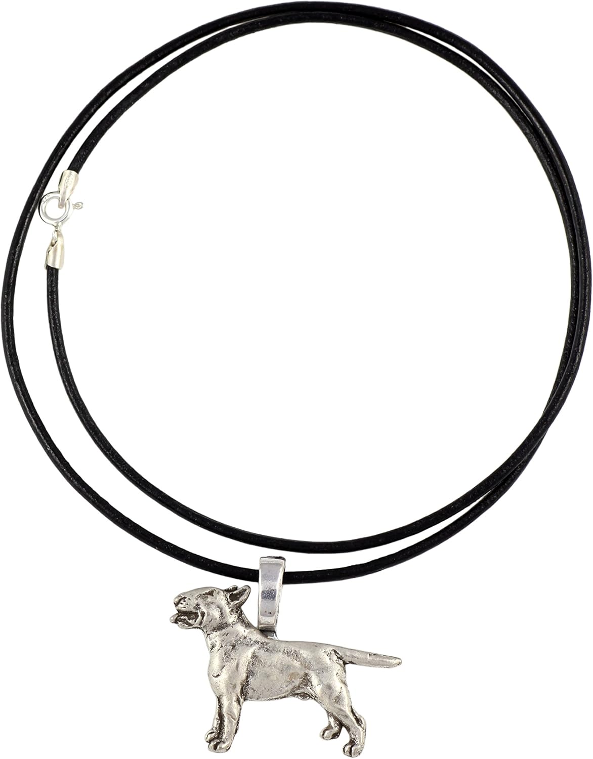 Art-Dog Collection Dog Pendant – Dog Breeds Jewelry - Handmade Dog Necklace with ZnAl Base and Silver Coating – Silver Dog Necklaces for Men and Women – Bull Terrier