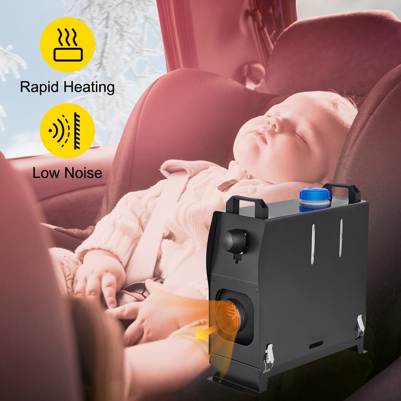 12V 8KW podgrzewacz wysokoprężny,podgrzewacz powietrza Diesla w jednym,Szybkie ogrzewanie,tłumik,podgrzewacz parkingowy z silnikiem Diesla dla rodziny samochodów