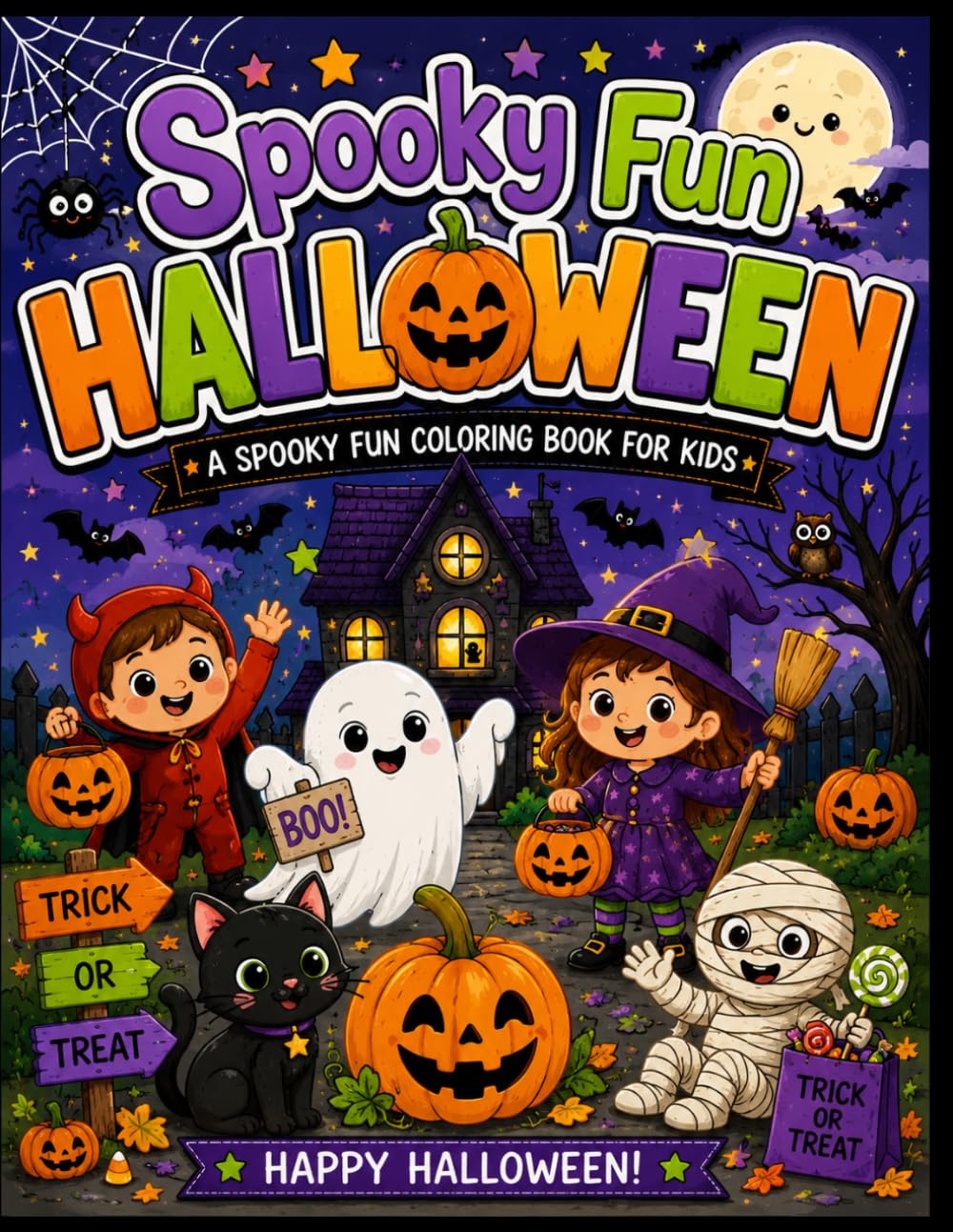 Spooky Fun Halloween: A Spooky Fun Coloring Book for Kids