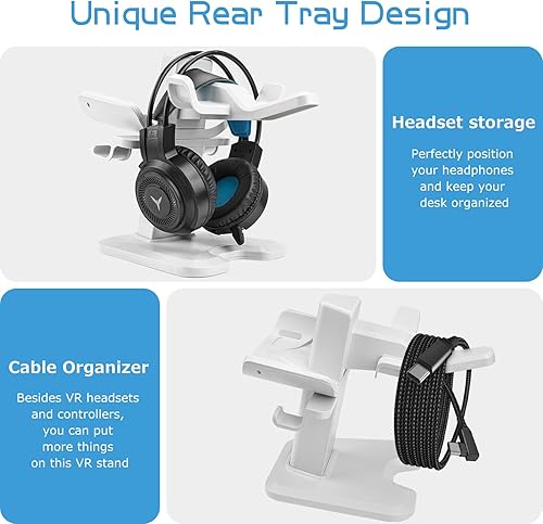 Miniatura 5 de Lengneoi VR Stand Headset Display Holder and Controller Mount Station for MetaOculus Quest 2QuestRift SValve IndexHP Reverb G2 Headset and Touch