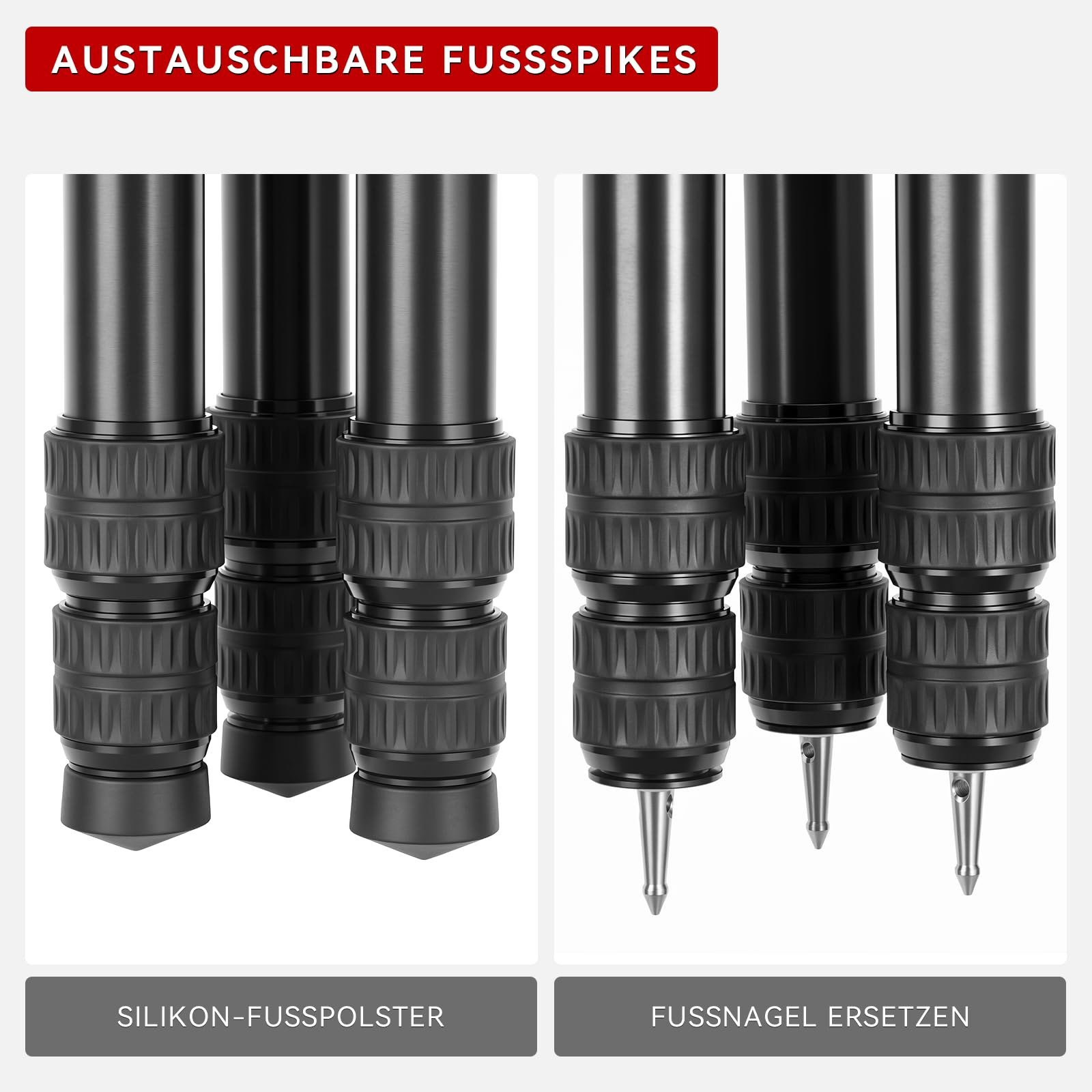 A363 Aluminium Jagdstativ mit universeller Jagdklemme, Jagdsattelhalterung, 36 mm Beinrohrdurchmesser