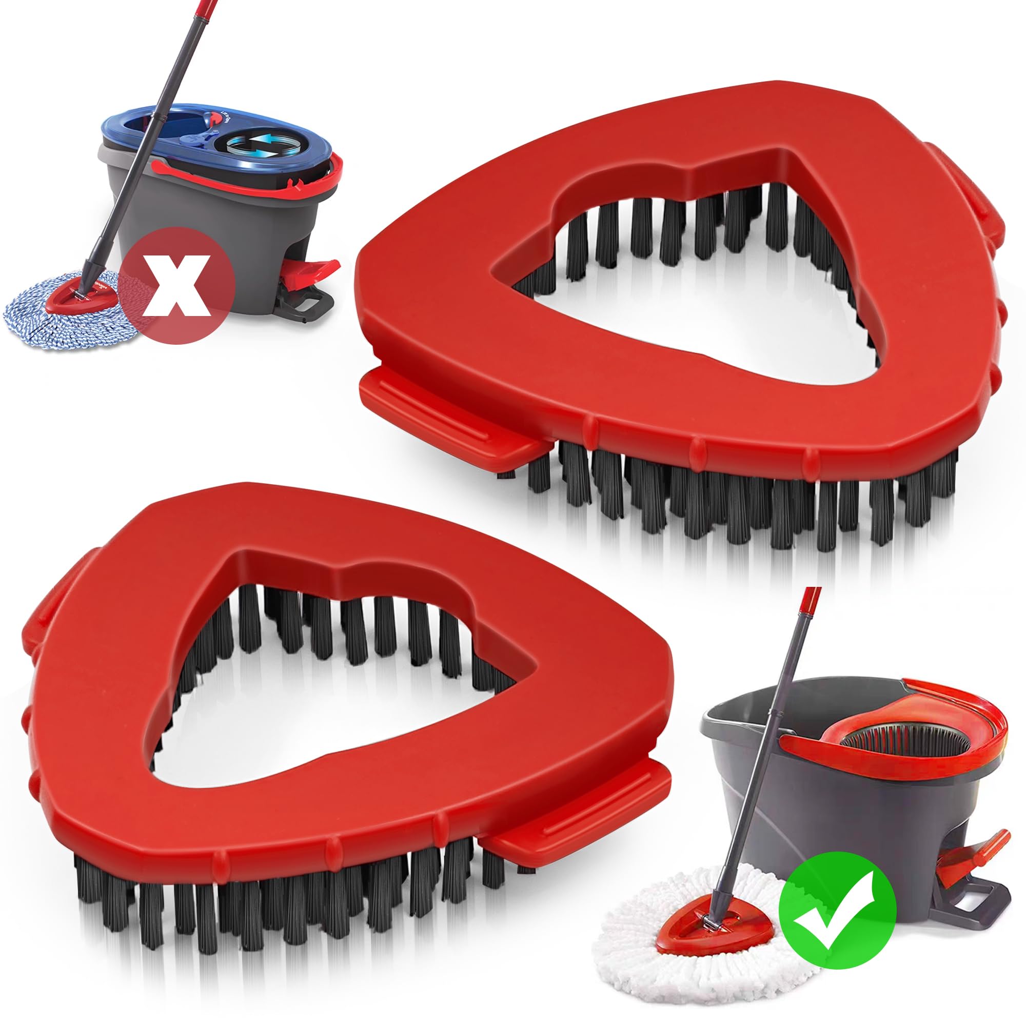 Angoily 4-Pack Steam Mop Brush Head Replacement - Brass Brush Heads For Steam Mop Cleaning