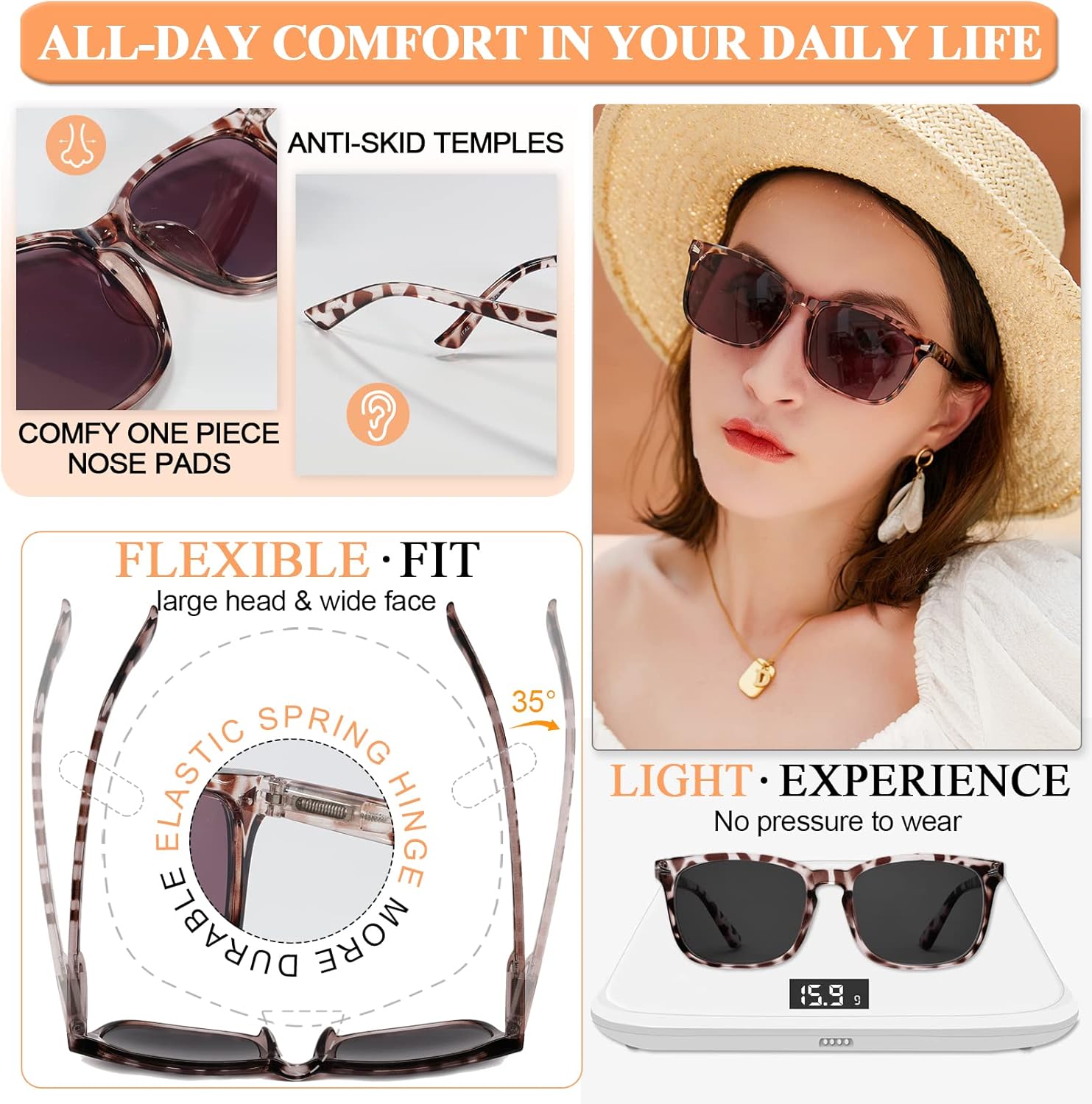 MARE AZZURO Reader Sunglasses for Women 0.50 0.75 1.00 1.25 1.50 1.75 2.00 2.25 2.50 2.75 3.00 3.25 3.50 3.75 4.00 (Leopard, 1.50)