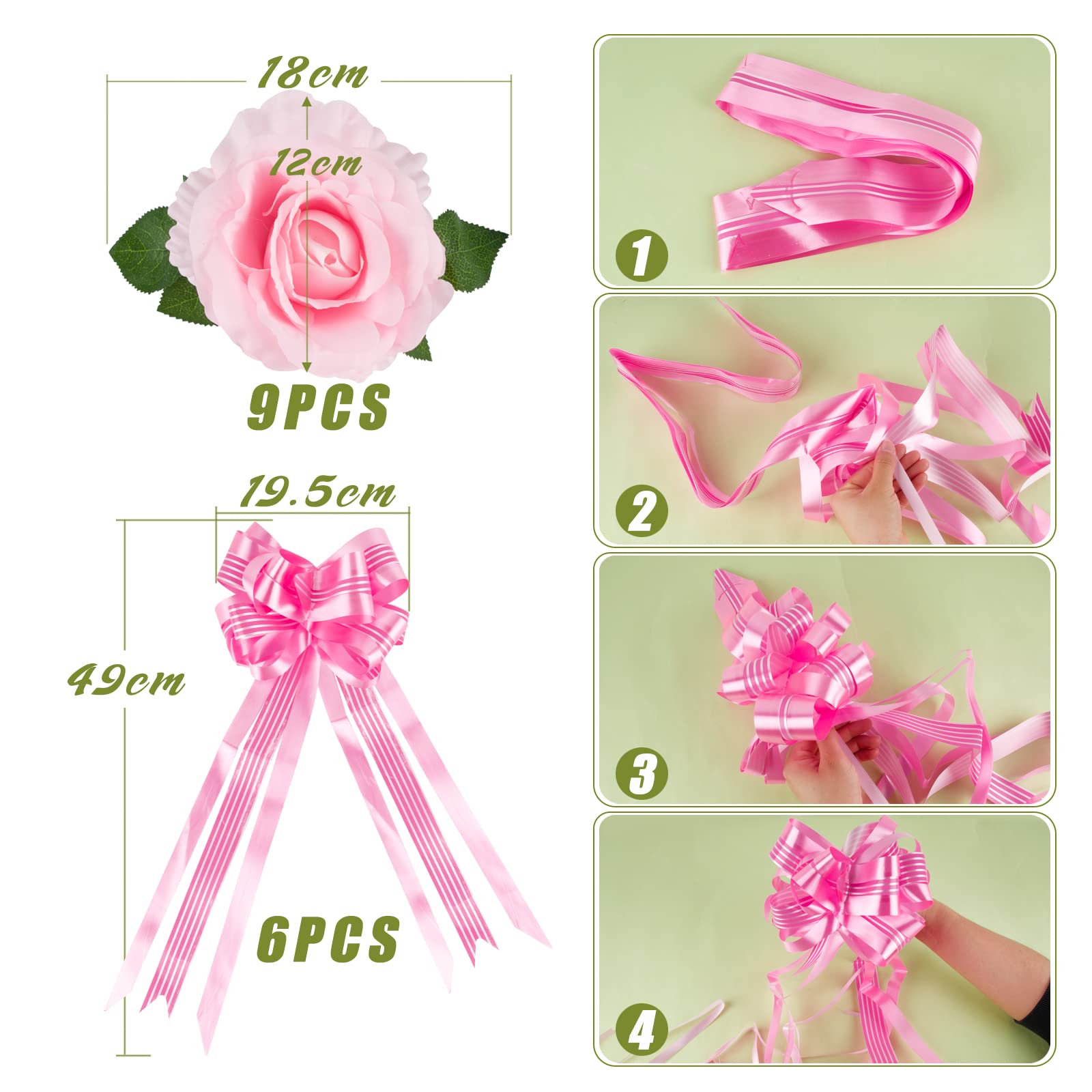 Noeud Voiture Mariage Tuto 80 Nœuds Mariage Blanc Pour Voiture - 50 Nœuds Cadeaux + 30 Rubans à Tirer - Déco Mariage, Fête Nœuds Satin