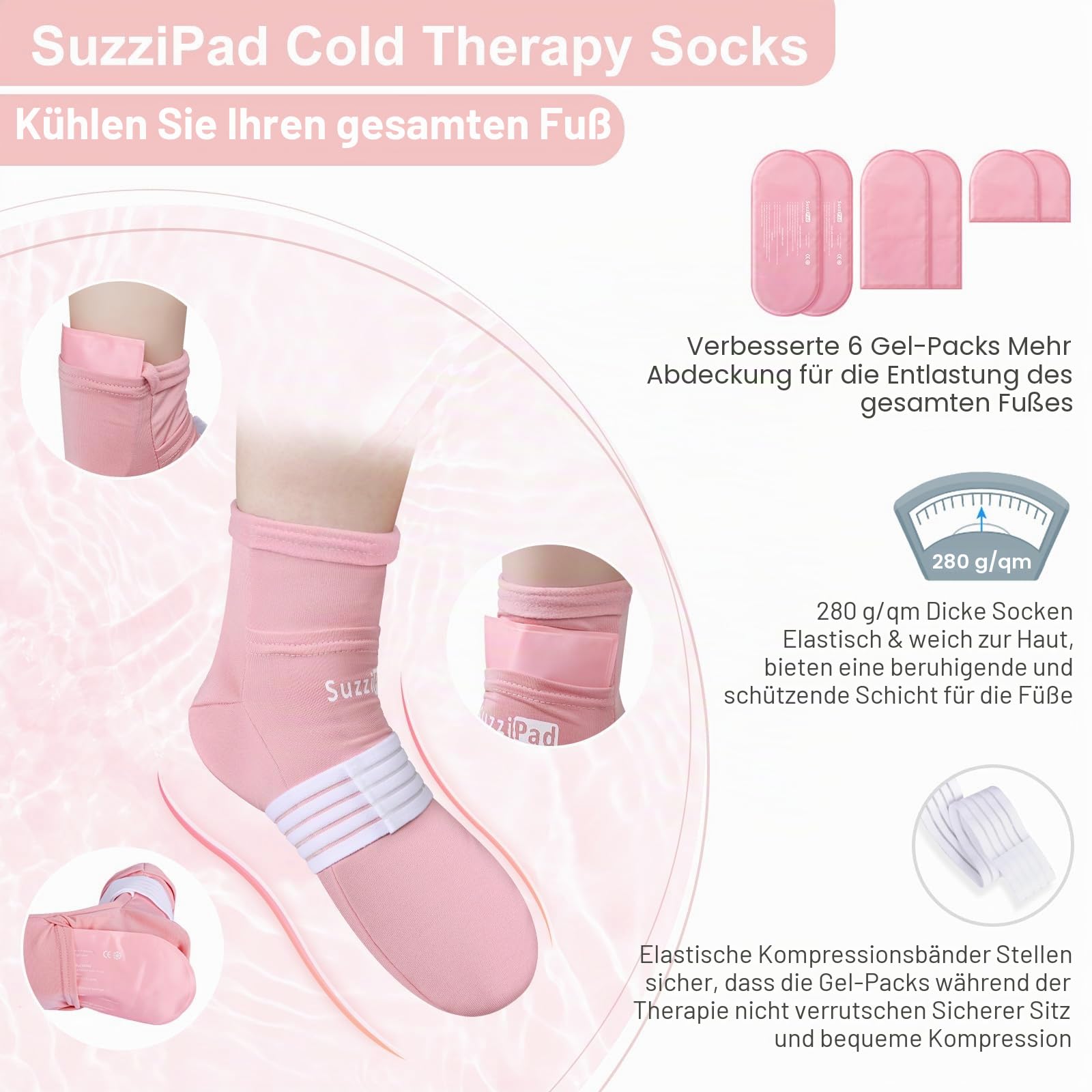 SuzziPad Cold Therapy Socks and Hand Ice Pack, Cold Gloves for Chemotherapy Neuropathy, Ice Caps for Chemotherapy, Chemo Care Package for Women and Men, Ideal for Carpal Tunnel, Foot Pain Relief, L