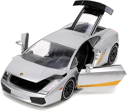 Miniatura 6 de Jada Toys Hyper-Spec 124 Lamborghini Gallardo Superleggera - Coche fundido a presión, color plateado, juguetes para niños y adultos