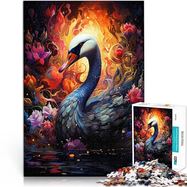 Foto 2 de 6 de Puzle para adultos de cisne, puzle de 1000 piezas, 26 x 38 cm