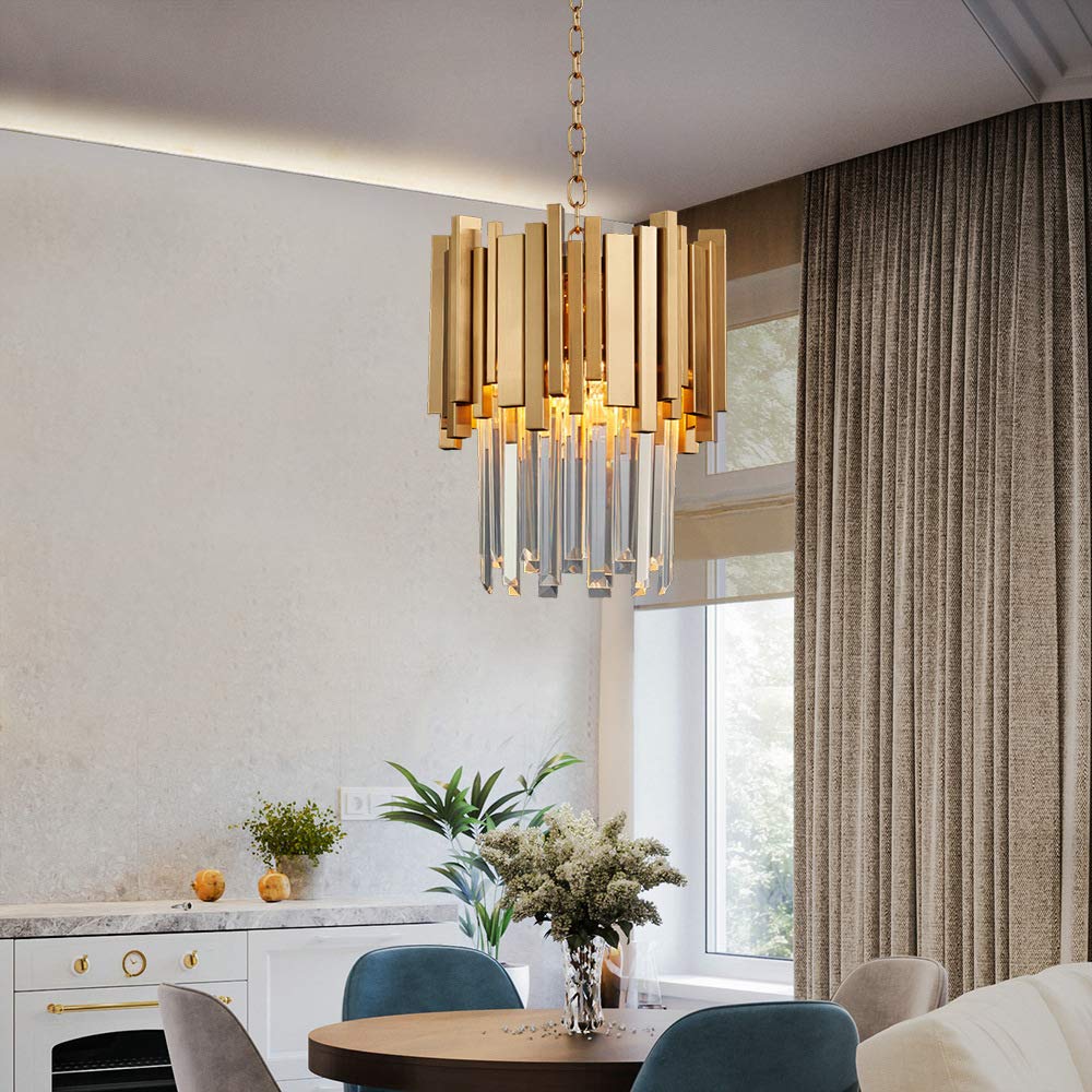 Buy LITFAD Gold 2 Tiers Pendant Light Decorative LED Pendant Lamp