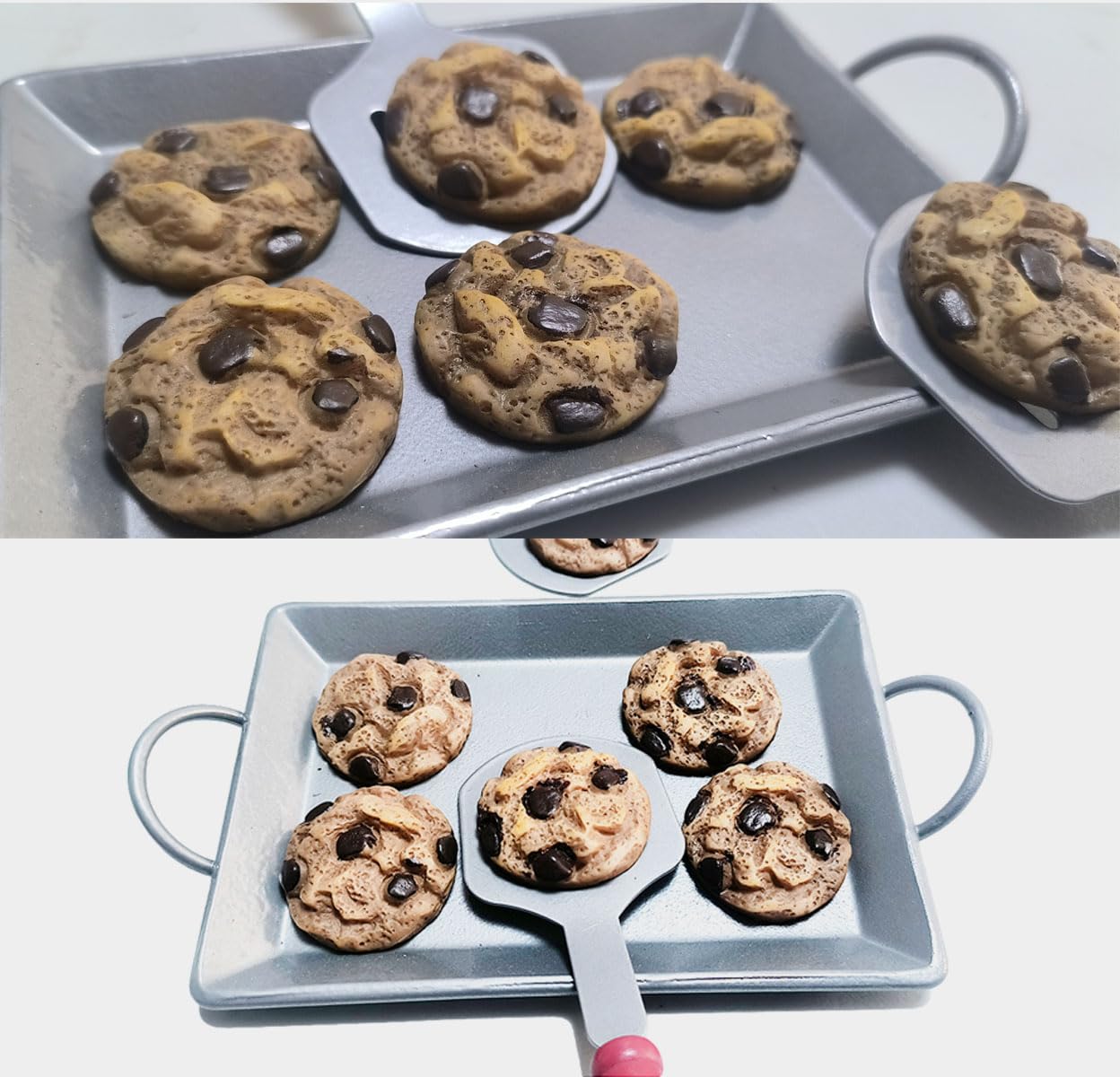 Cookie Play Food Set Toy Food Accessories 18 Inch Doll Kitchen Food Bake Accessory, 9 Piece Chocolate Chip Cookie Baking Set, Compatible with American Girl Pastry Bake Shop Kitchen Furniture