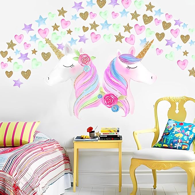 Vinilo Decorativo Unicornio Grande para Pared Habitación Niñas miniatura 4