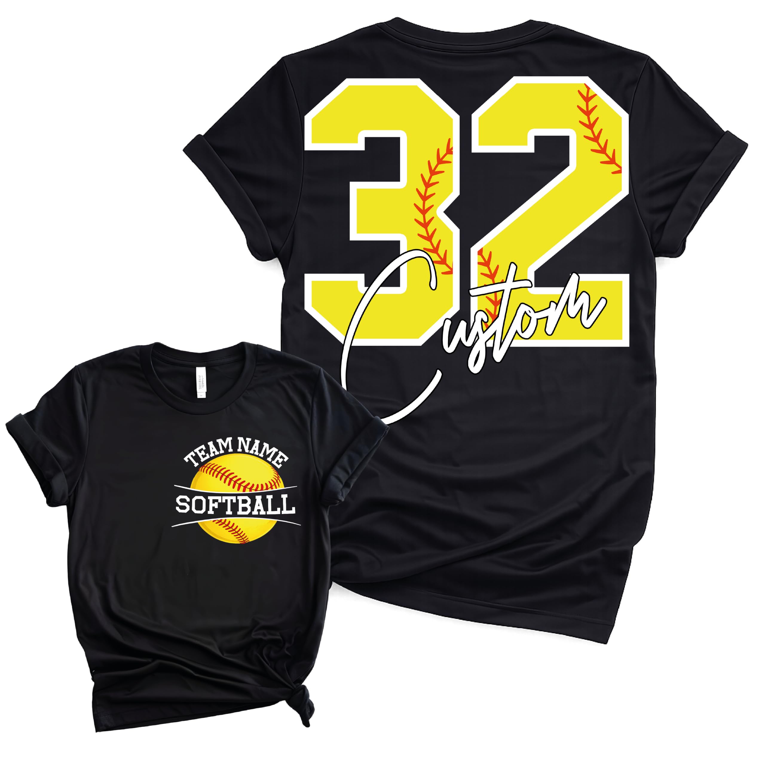 Custom Softball T-Shirt, Personalized Team Name and Player Number Tee, Softball Jersey Shirt