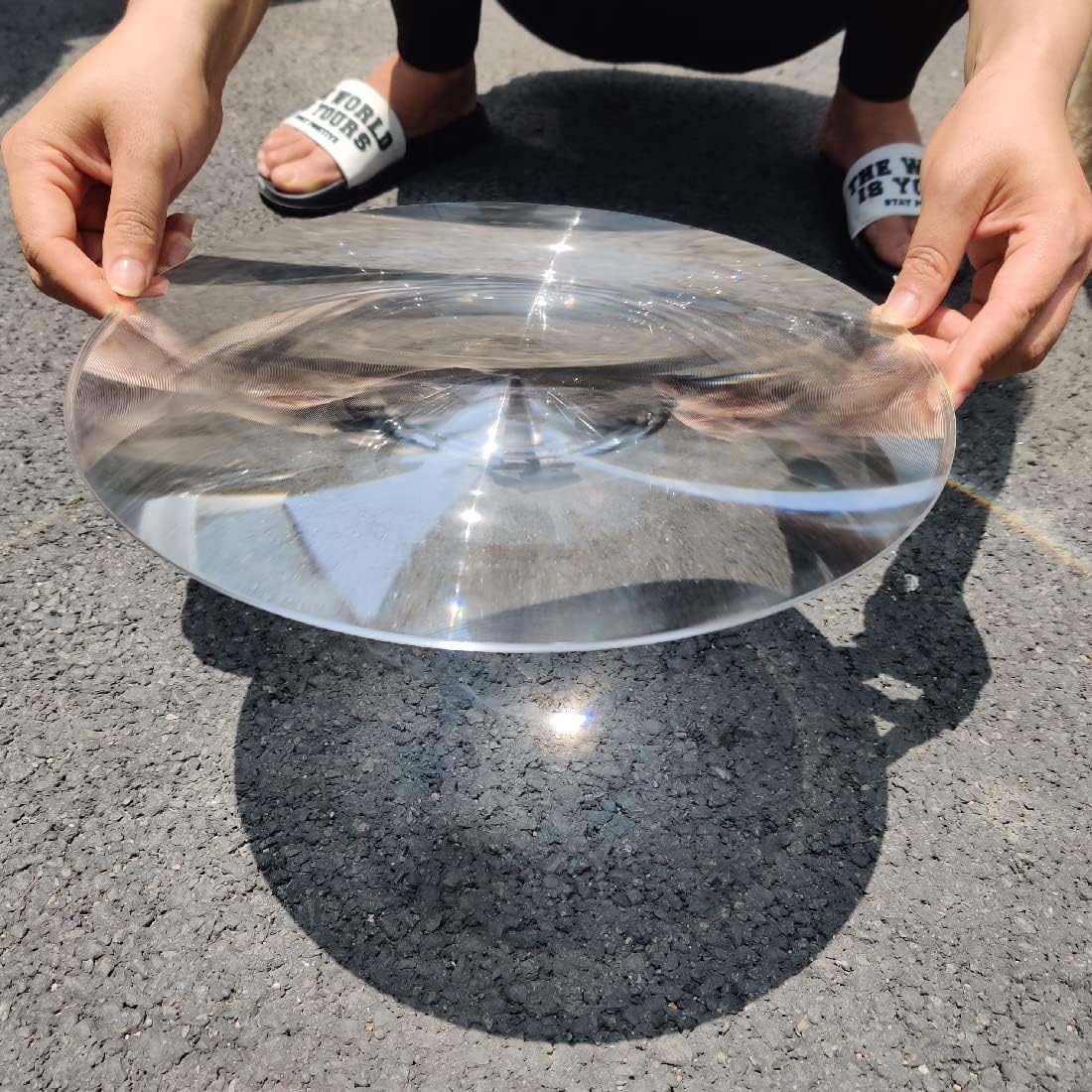 2-Pack Fresnel Lens Φ240mm(9.45") Focal Length 100mm Acrylic Ultrathin Magnifier for Solar Heating,Solar Concentrator,fire Starter,spot Lens,Visual Education (Focal Length 100mm)