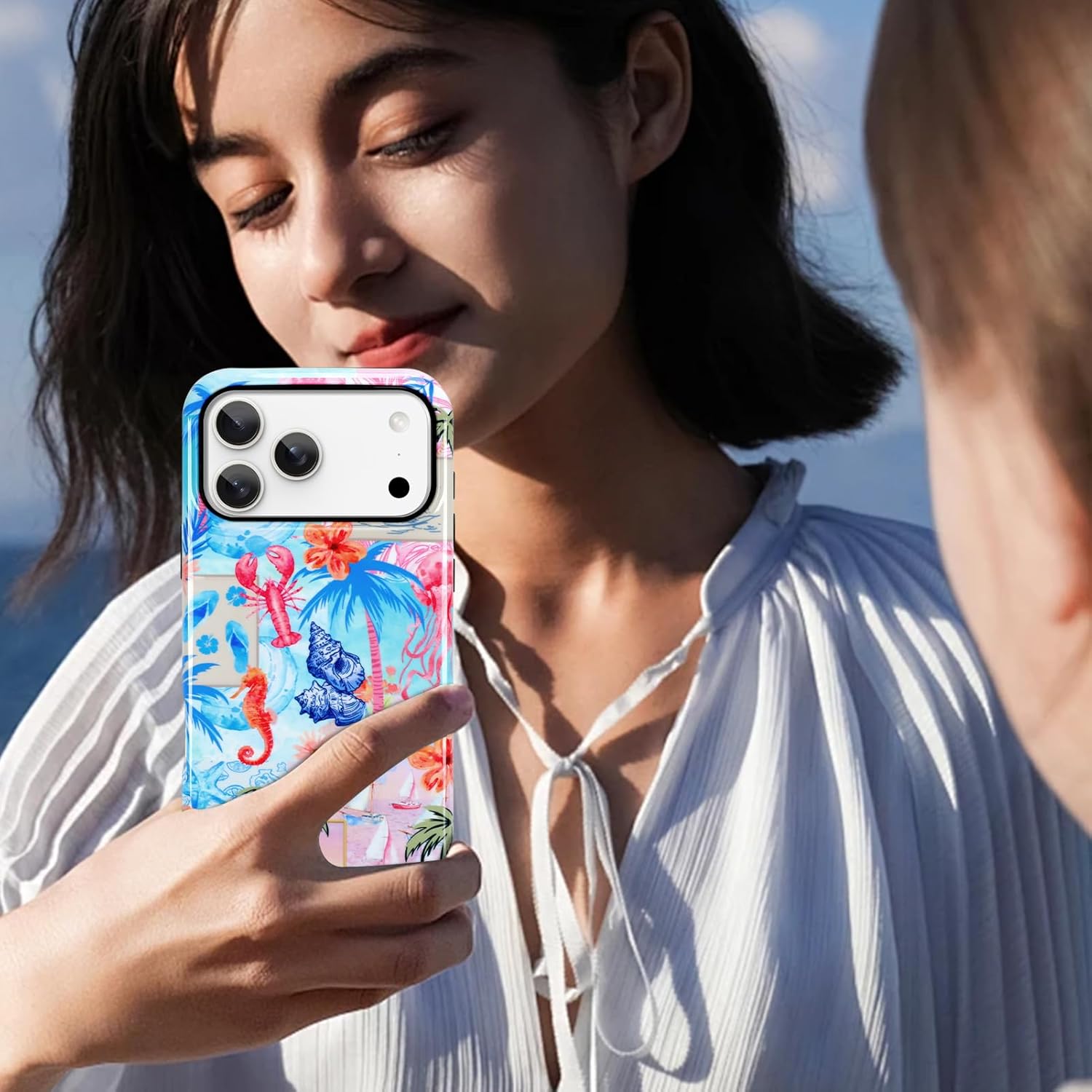 KANGHAR Case for iPhone 17 Pro Max Compatible with Magsafe Summer Collage Sea Beach Scratch Resistant Hybrid 2-Layer Hard Protective Phone Cover for Girl Women Boy Men 6.9 Inch
