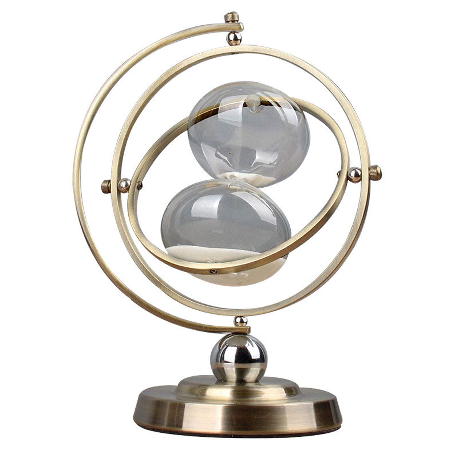 砂時計 回転式 30分計 ブロンズ枠 アンティーク風 (ブルー)a8 ガラス