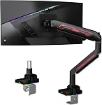 ETHU Ultrawide Monitor Arm, Heavy Duty Gas Spring Monitor Mount with Height Adjustment & Tilt, VESA Desk Mount with Dual Installation Options for 17-42 inch Screens up to 33lbs, White