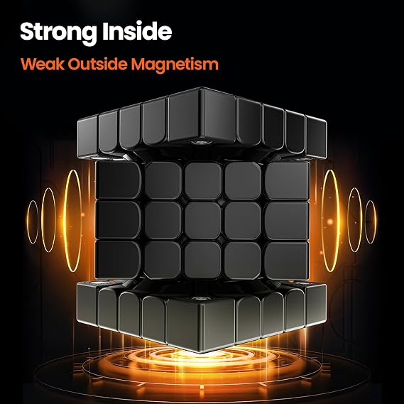 GAN 562 M, Magnetic 5x5 Speed Cube with with 160 Magnets, Double-Layer Structure Anti-POP Puzzle STEM Toy 3D for Kids Teens Adults Practice Competition, Frosted Version