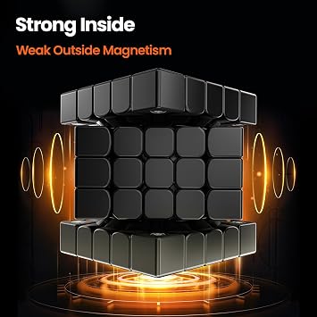 GAN 562 M, Magnetic 5x5 Speed Cube with with 160 Magnets, Double-Layer Structure Anti-POP Puzzle STEM Toy 3D for Kids Teens Adults Practice Competition, Frosted Version