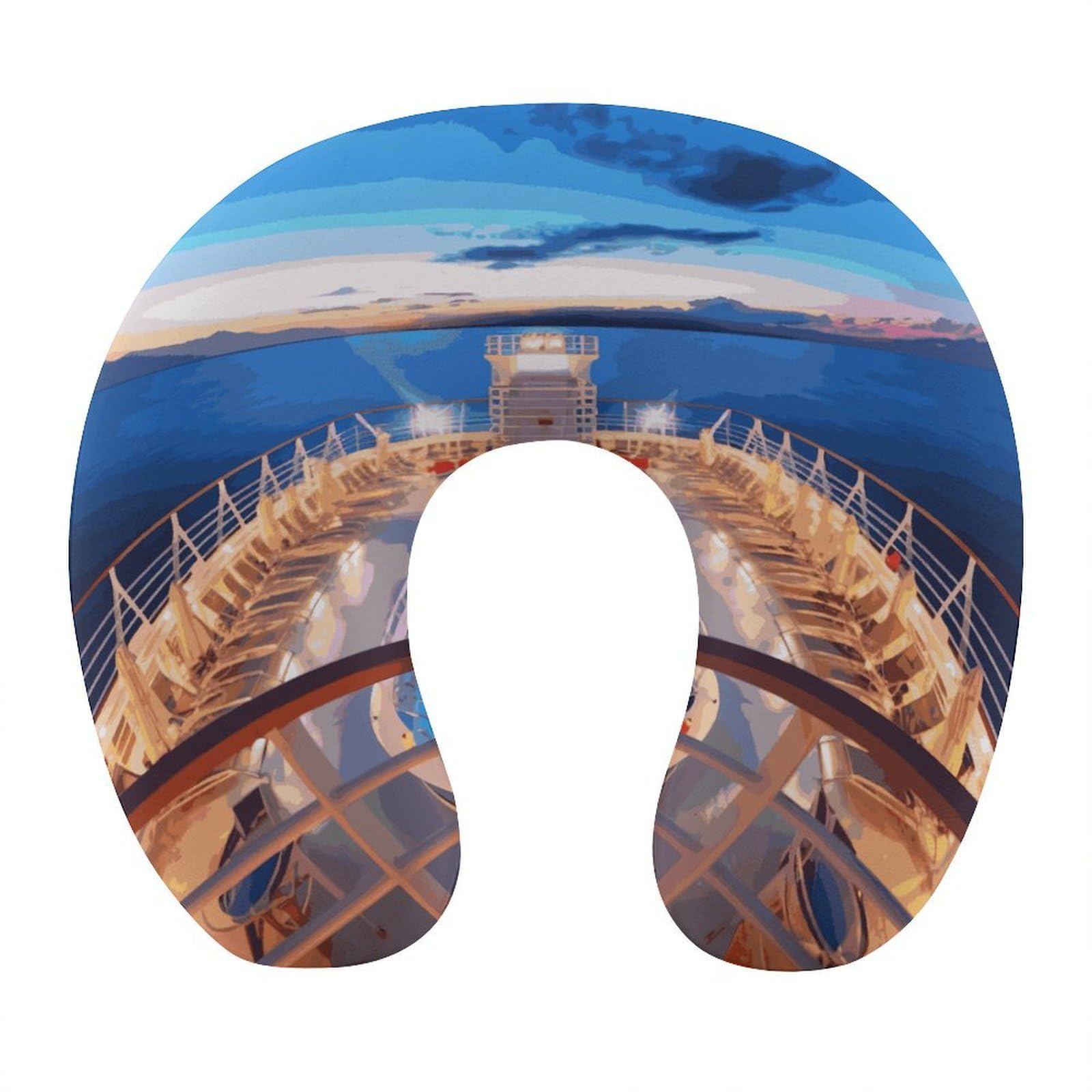 FekiLoot Pool Party Cruise Ship Travel Pillow U Shaped Neck Pillow Comfortable Memory Foam Pillow Portable Soft Headrest Lightweight Neck and Head Support for Planes Trains Self-Driving Cars
