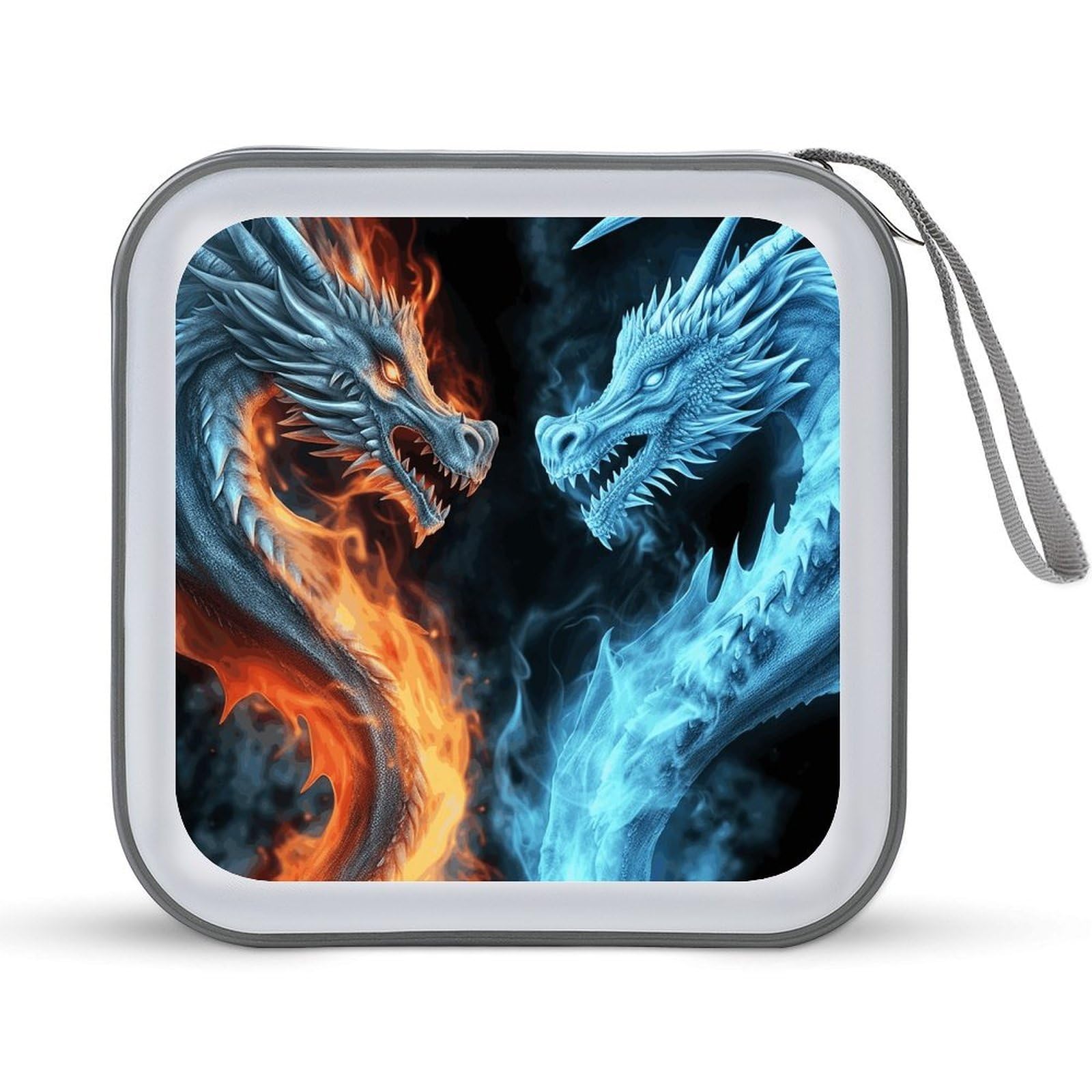 VstaDank Ice And Fire Dragons 40 Capacity DVD Case with Zipper Disc, Portable Hard Plastic CD Storage Organizer, Wallet Organizer, DVD Organizer for the