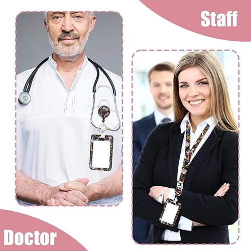 Miniatura 5 de Soporte para tarjetas de identificación con cordón, soporte para tarjetas de identificación con tema de hongos y luna con cordón, soporte para