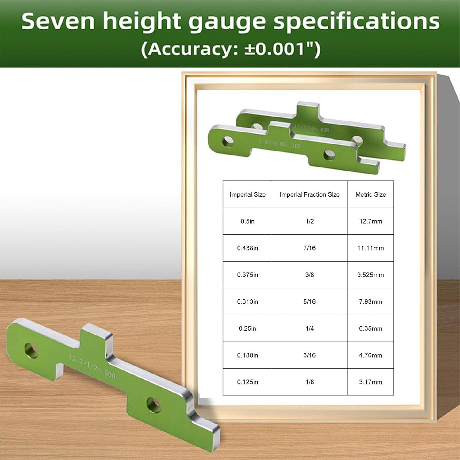 3.17 to 12.7mm Aluminum Alloy Router Table Setup Bars Woodworking Table Saw Height Setting Block for Router Table Saw Accessories and Angle Woodworking Settings