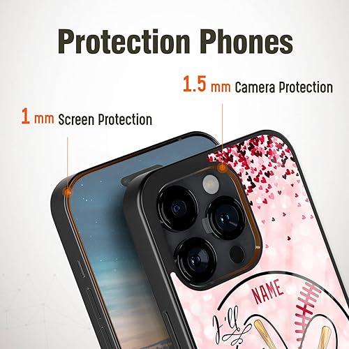 Miniatura 5 de Eomnniofoy Fundas de teléfono personalizadas con texto en inglés "Baseball Mom" para Samsung Galaxy A02 A03 A10 A13 A42 A51 A52 A53 A71 A73 4G 5G