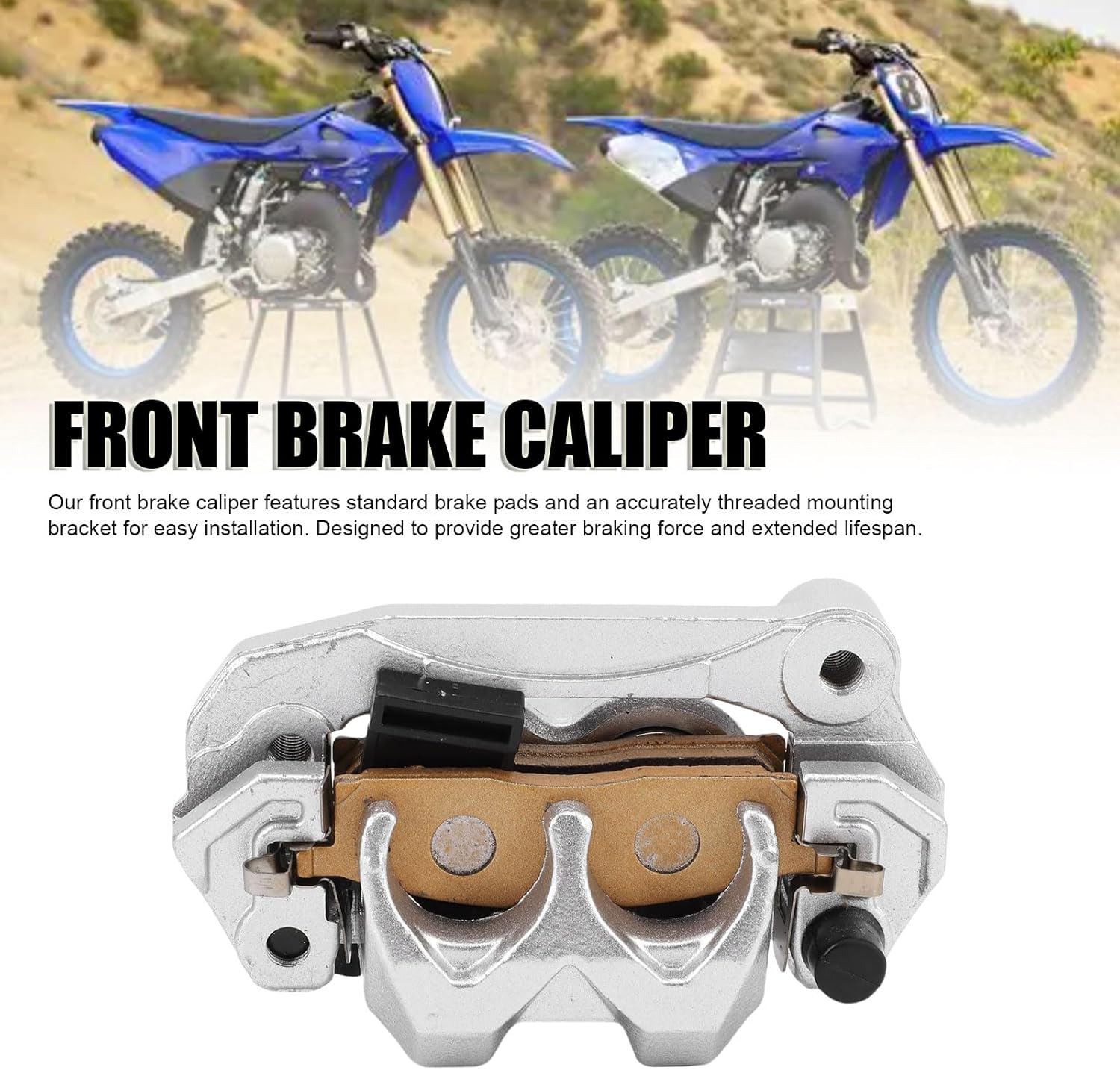 Aramox Exquisite Replacement for TTR125, YZ65, YZ80, 4ES 2580T 10 00, YZ85 Front Brake Caliper with Threaded Mounting Bracket, for Direct Replacement