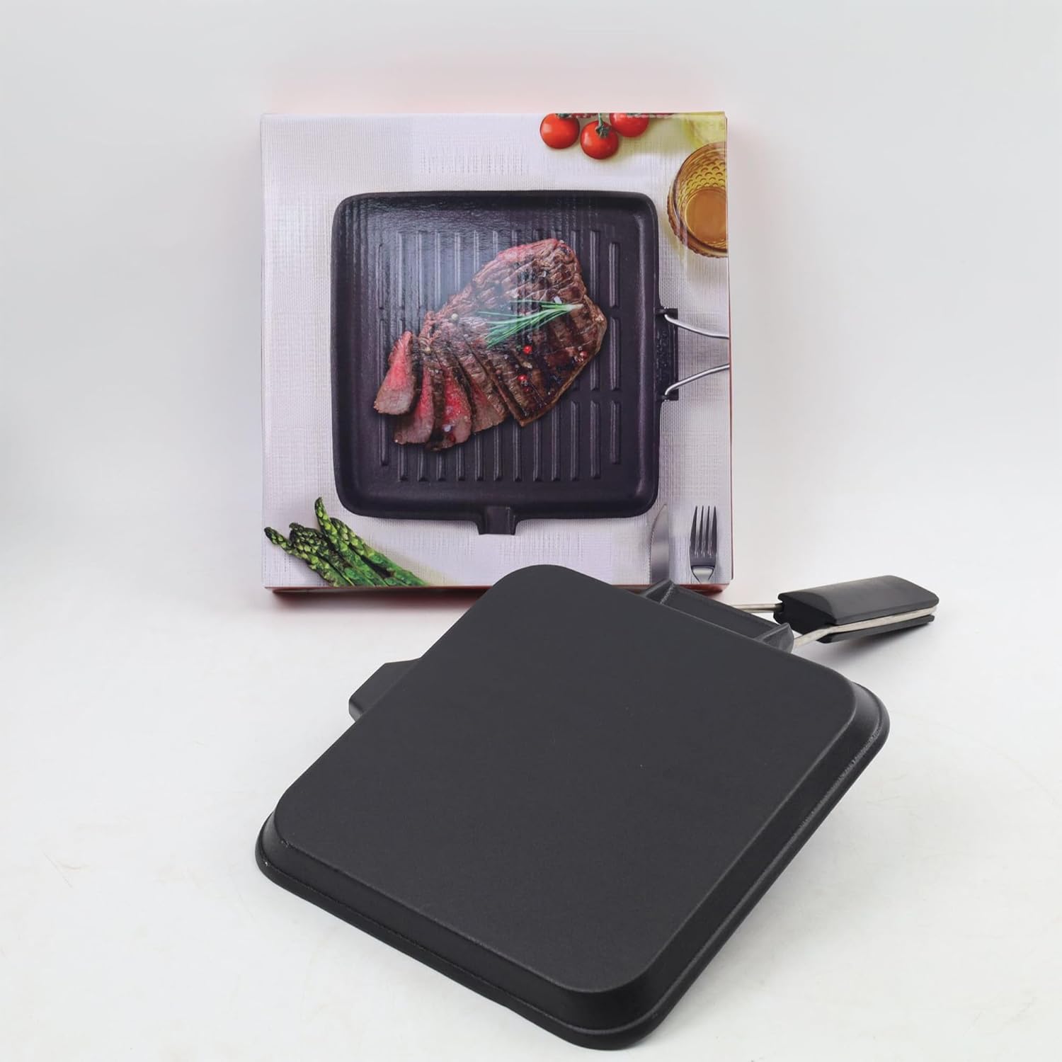 OPENROAD Versatile Induction Square Large Grilling Skillet Steak