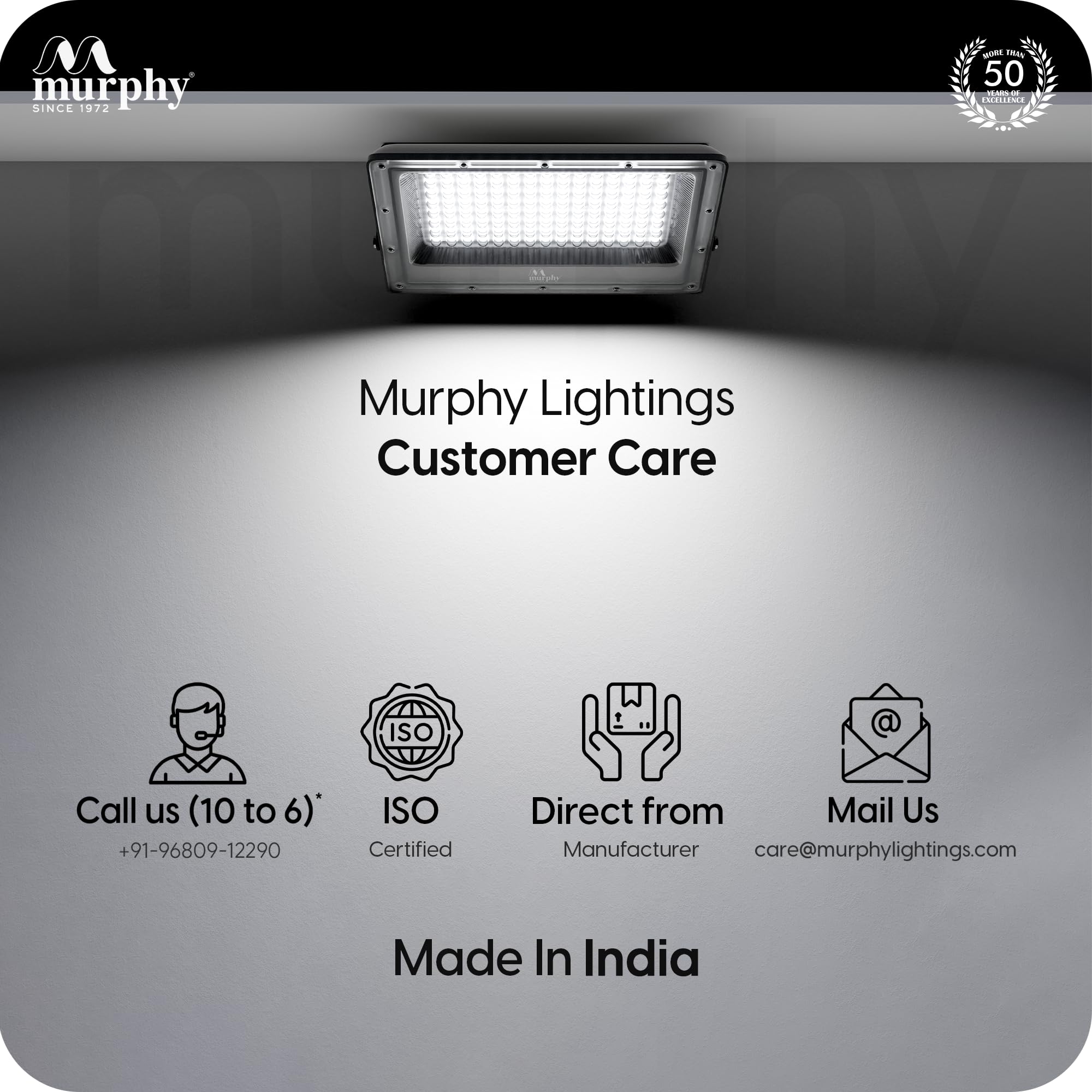 Murphy Stellar 30W LED Flood Light with 2-Year Warranty | Cool White | High Brightness Outdoor LED for Security, Landscape, Warehouse, Backyard | IP66 Waterproof | BIS Approved Pack of 1 4