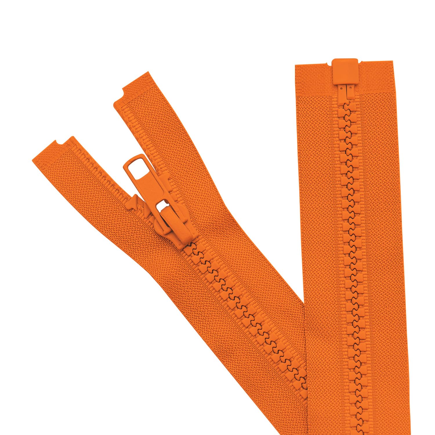 Sawoake 2PCS #5 29 Inch Separating Jacket Zippers for Sewing Coats Jacket Zipper Orange Molded Plastic Zippers Bulk Tailor DIY Sewing Tools for