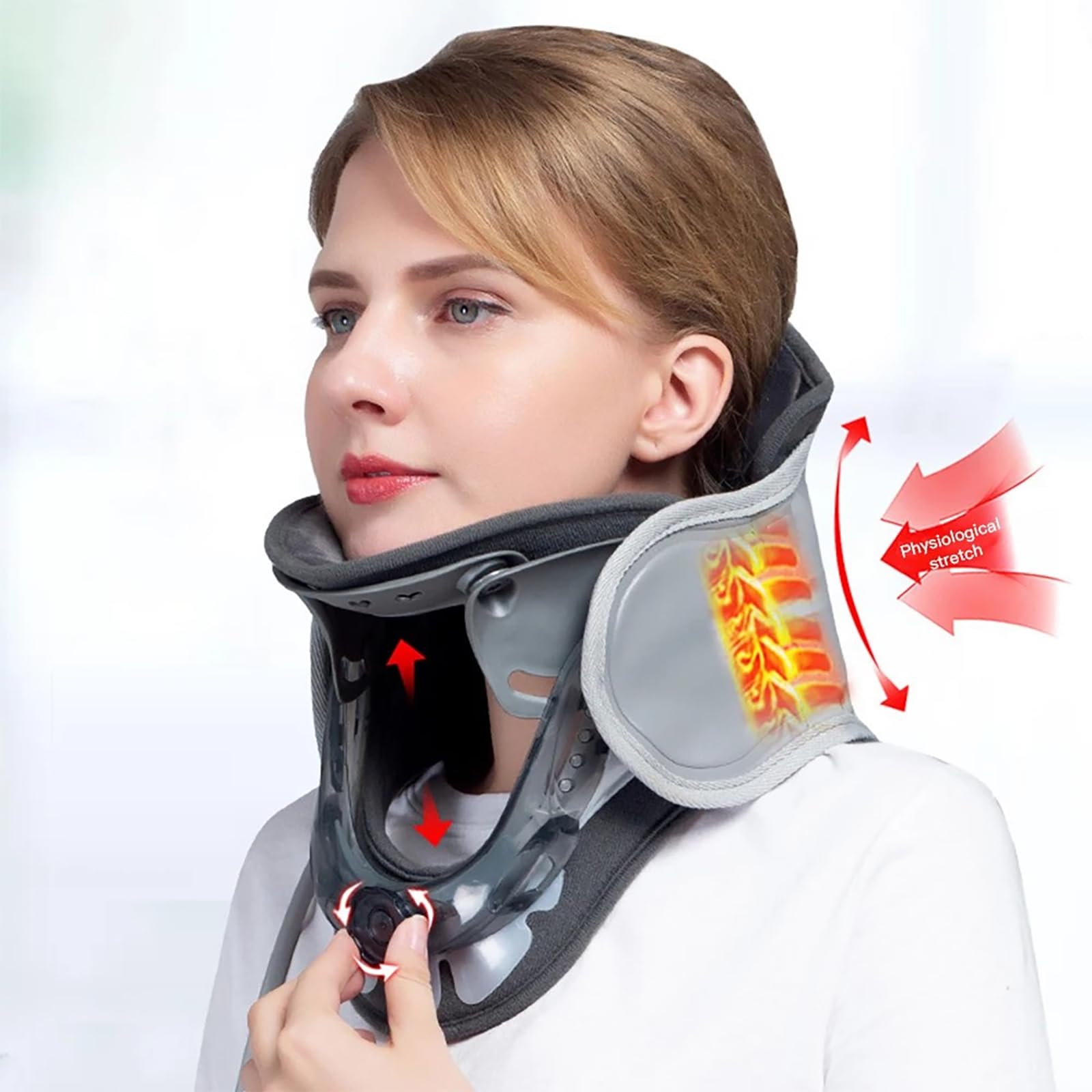 NEWFUN Cervical Traction, Appareil de Traction Cervicale, élimine les Tensions dans la Nuque, Stabilise et Soulage la Pression Sur la Colonne Cervicale, Convient aux Hommes et aux Femmes