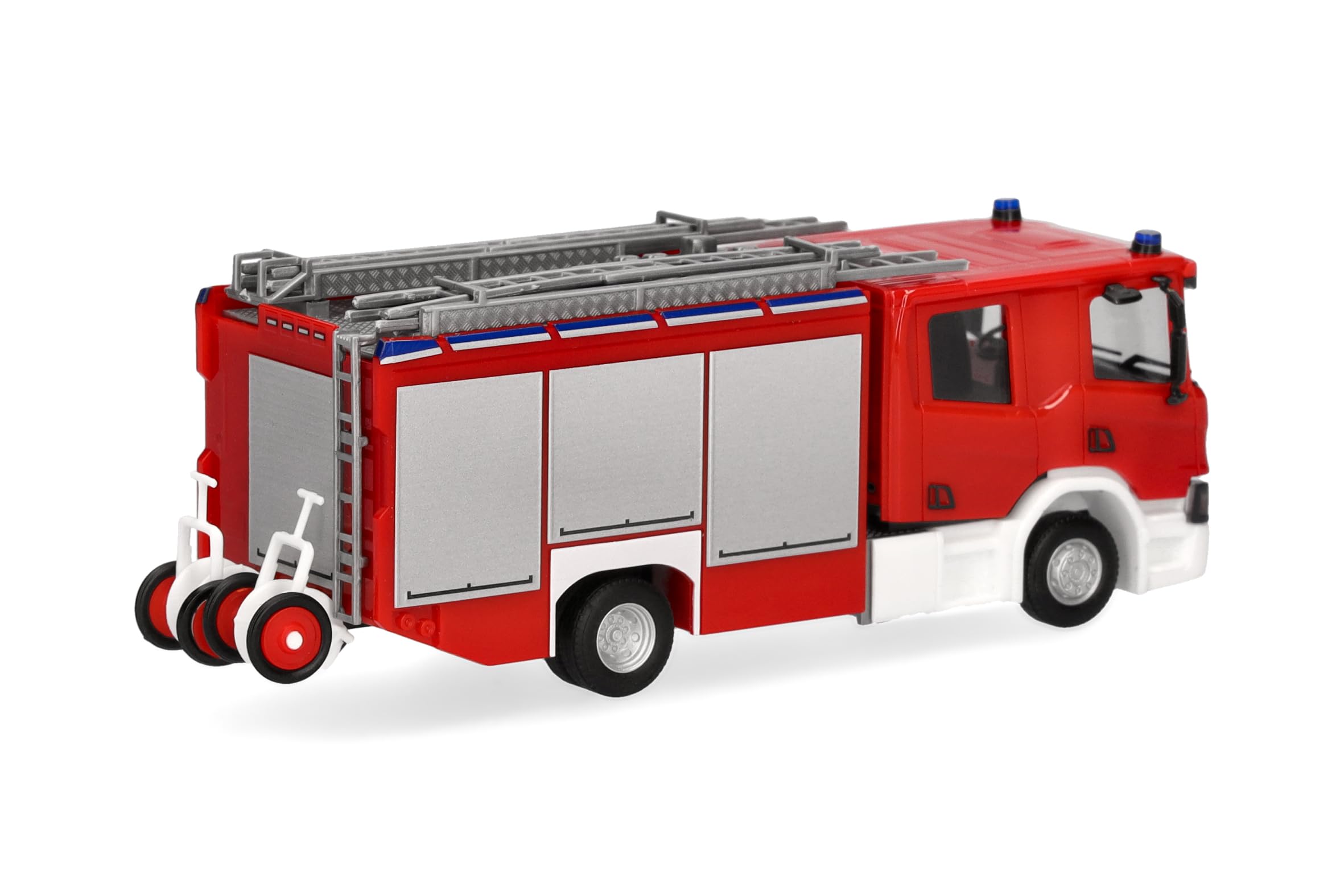 Herpa modello di camion Scania CP28 Crewcab veicolo antincendio "Feuerwehr", in scala 1:87, pezzo da collezione, modello tedesco, statuetta plastica