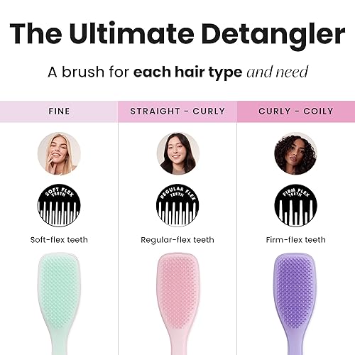 Miniatura 8 de Tangle Teezer Ultimate Detangler cepillo duo, elimina nudos y reduce la rotura para todo tipo de cabello, tamaño regular y de viaje, rosa milenario