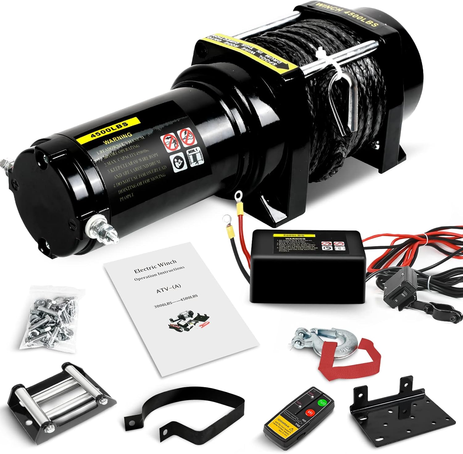 Auraroad Electric Winch 4500 Lbs, ATV/UTV 12V Winch