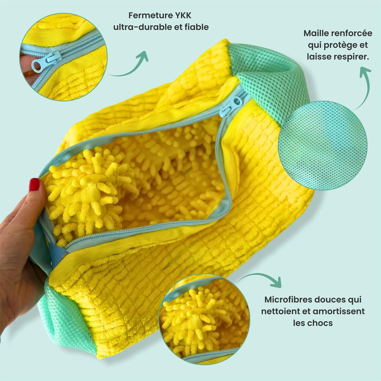 BagIt - Sac de Lavage pour Chaussures 360° avec Fermeture Éclair, Sac pour Machine à Laver, Protection Contre Les Dommages