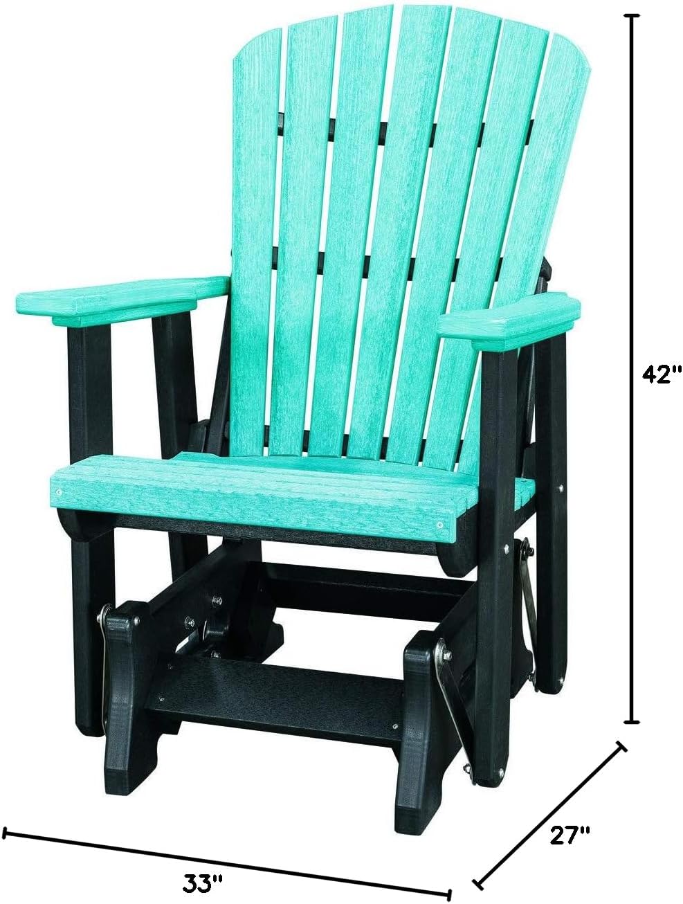 OS Home and Office Furniture 27" Resin Fan Back Glider in Aruba Blue/Black