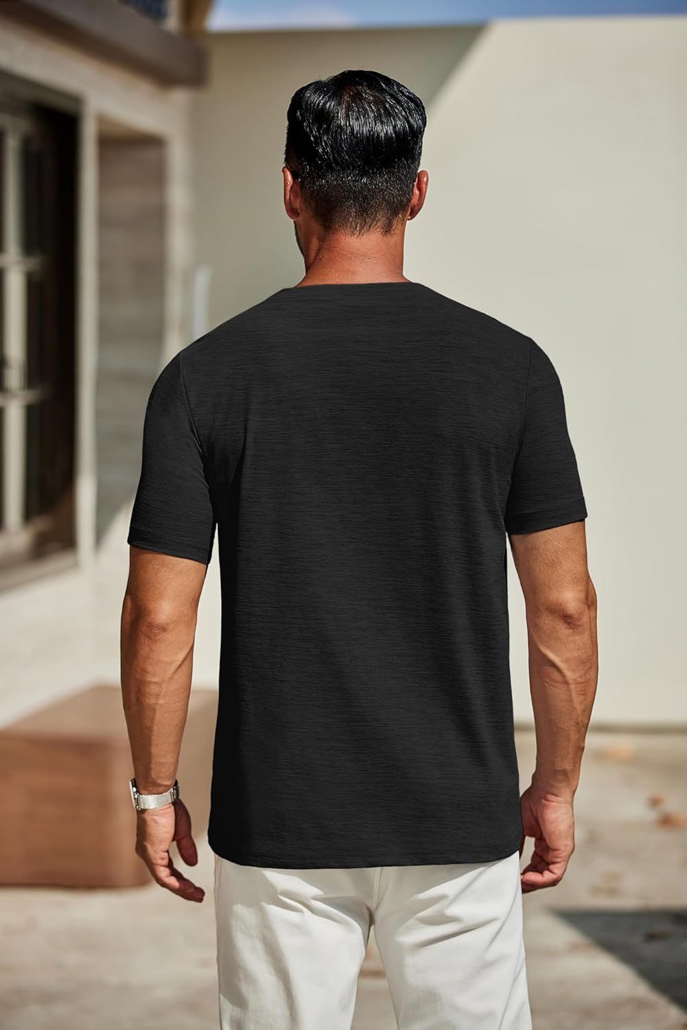 COOFANDY Men's T Shirts Short Sleeve Classic V Neck T-Shirt Casual Summer Basic Tee Shirt - Image 3