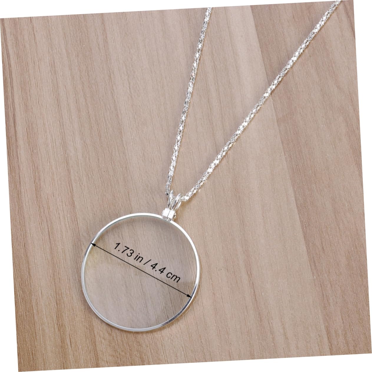 FOMIYES Optical Pendant Magnifier Necklace Glass Lens for Reading and Inspection Silver Compact Visual Aid for Home Outdoors Hanging Chain Design