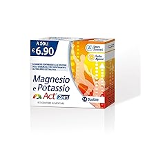 Magnesio Potassio Act Zero, Integratore Alimentare al Gusto Agrumi SENZA ZUCCHERI, a base di Magnesio, Potassio e Vitamina C – Confezione da 14 bustine